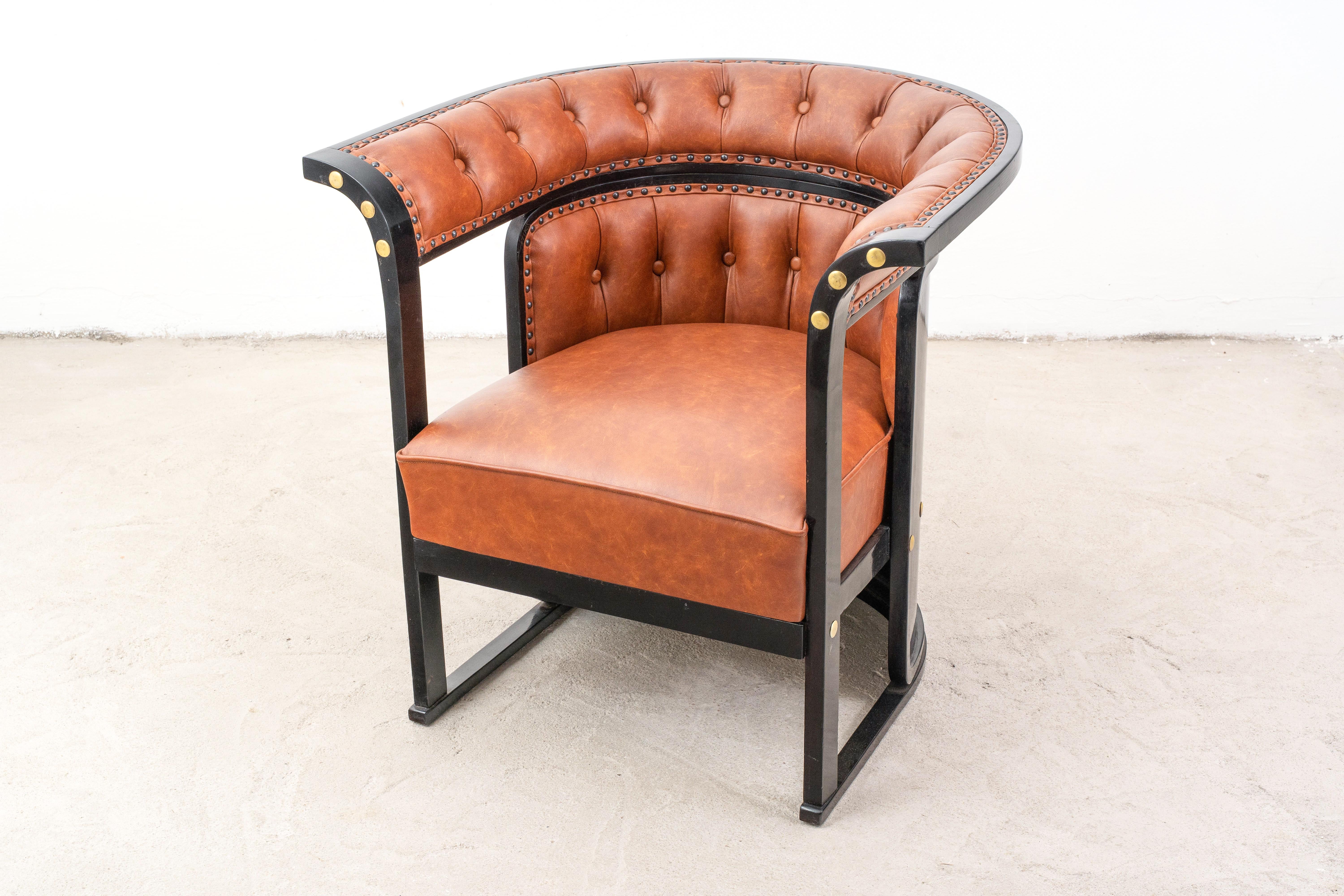 J.&J. Kohn - Josef Hoffmann - Sessel - Nr. 675 - Buche, Leder - Buenos Aires (Österreichisch) im Angebot