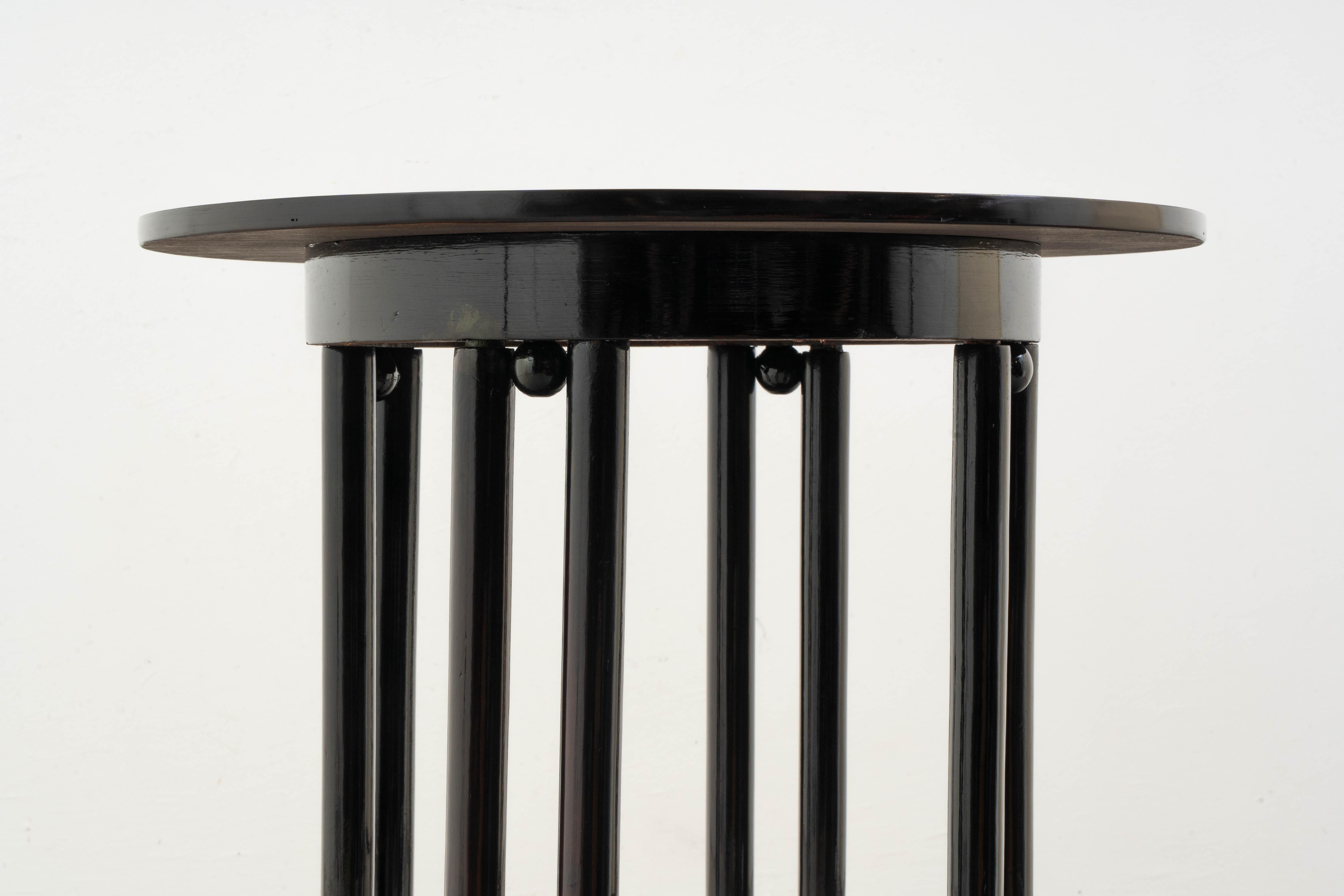 Brass J.&J. Kohn - Josef Hoffmann - Side Table - Fledermaus - Beech For Sale