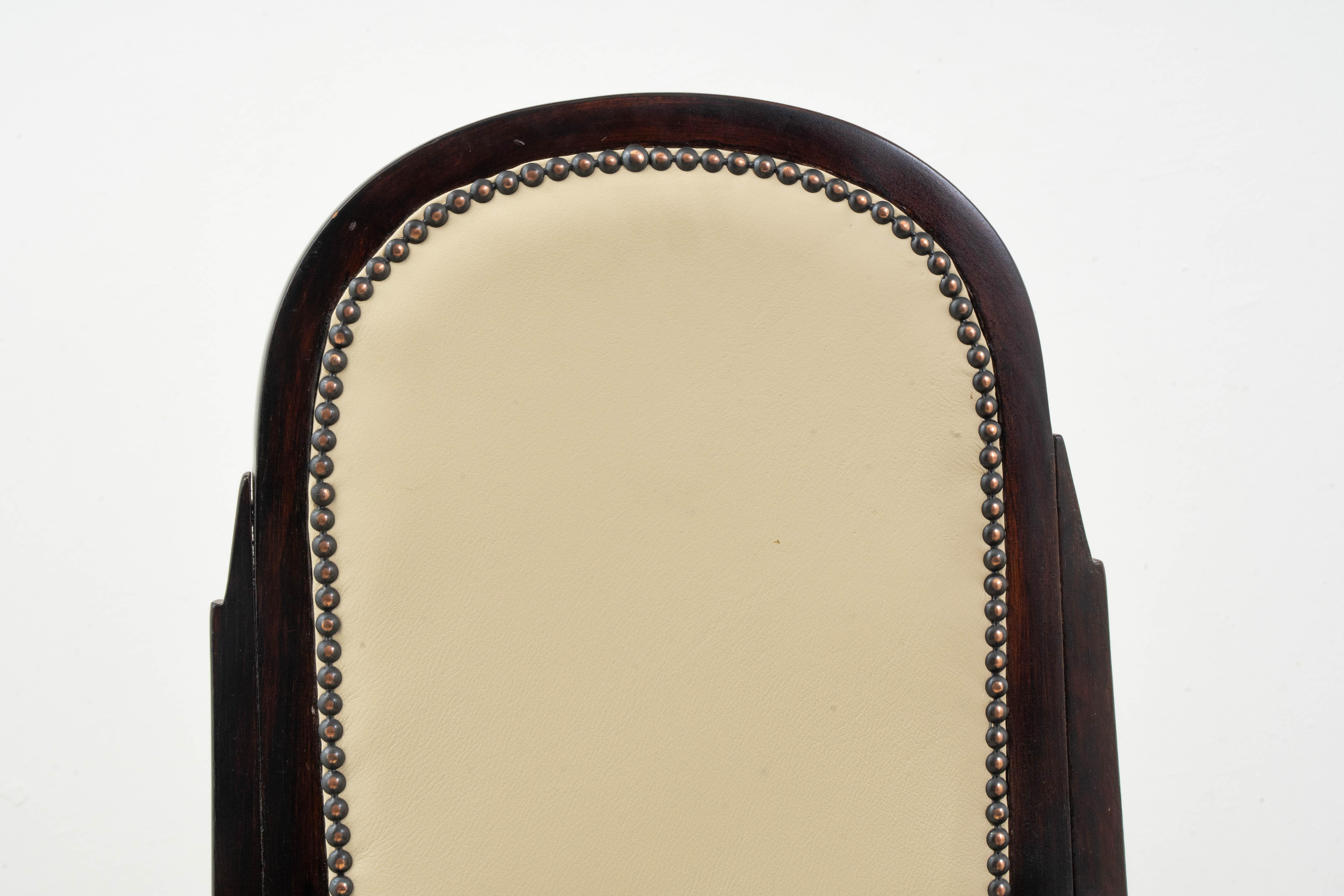 Satz Esszimmerstühle aus Buche von Josef Hoffmann für Jacob & Josef Kohn (Leder) im Angebot