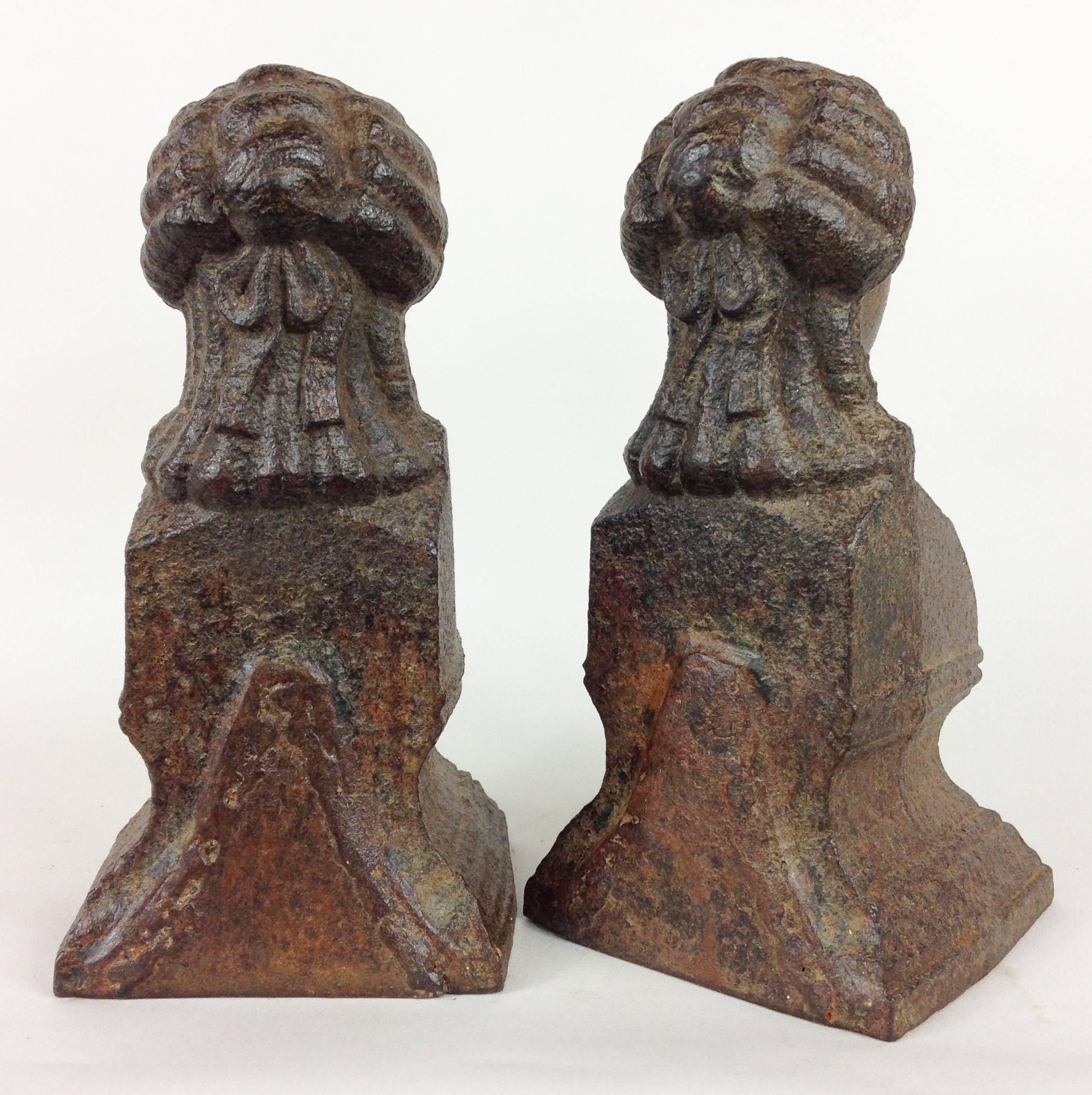 19th Century Fine Pair of Cast Iron Regency Period Bookends or Doorstops For Sale