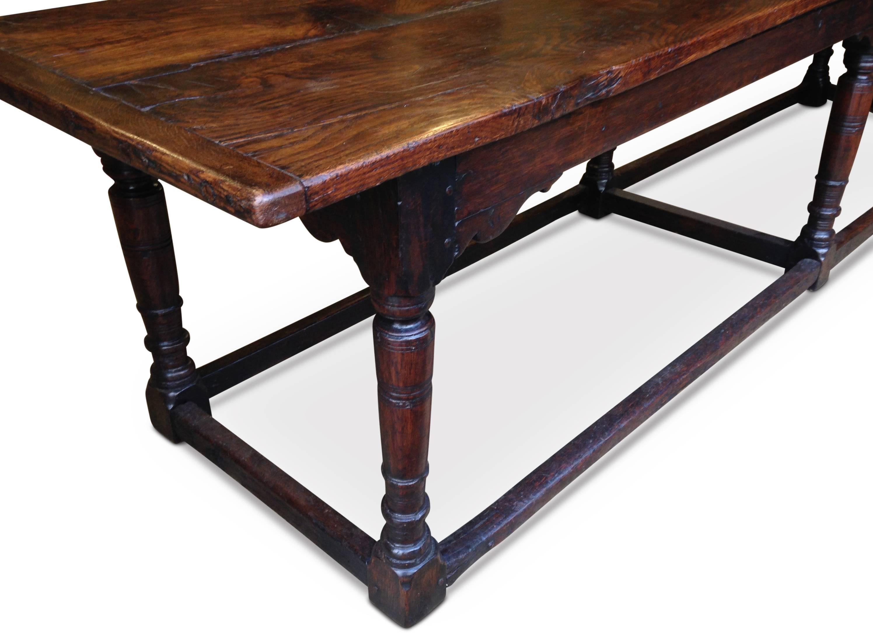 European Very Large 17th Century Oak Refectory Table For Sale
