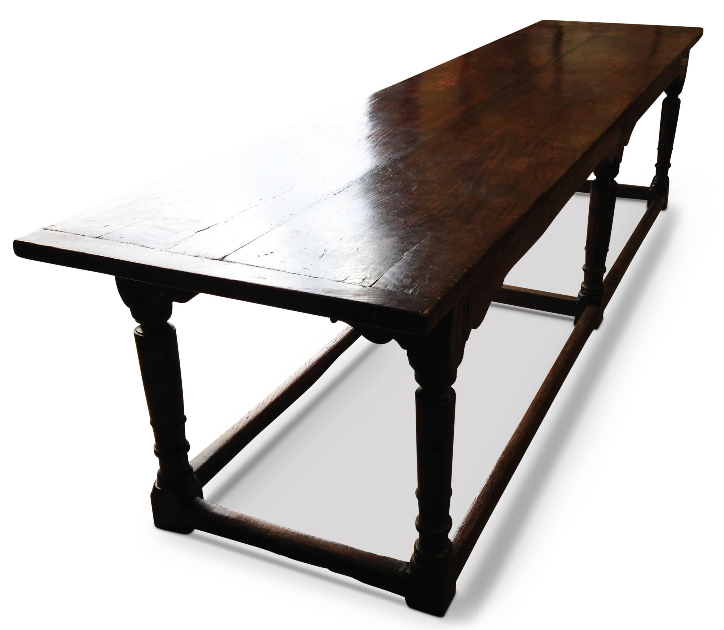Charles II Very Large 17th Century Oak Refectory Table For Sale