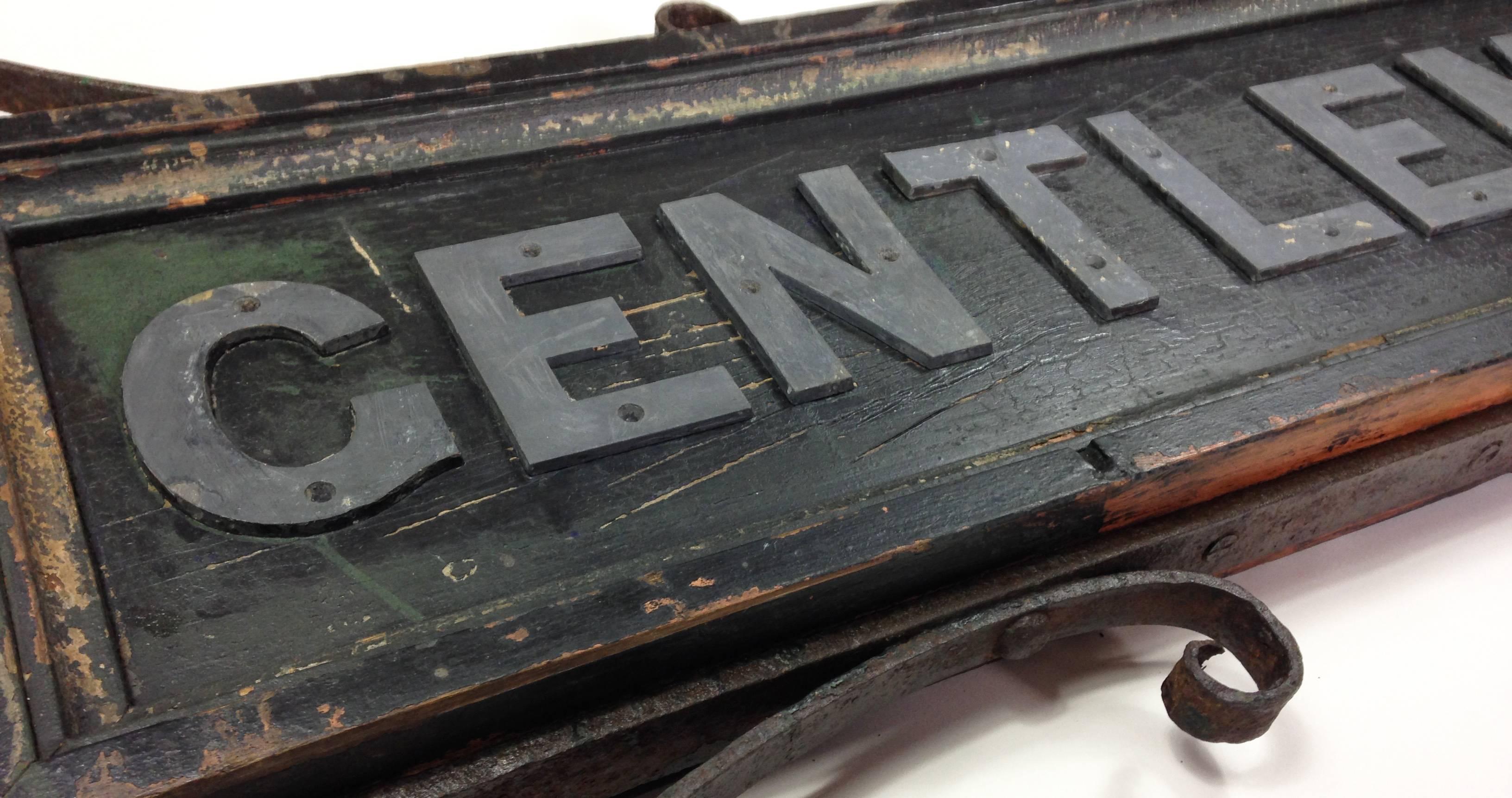 Edwardian Large British Railway Station 'Gentlemen' Sign