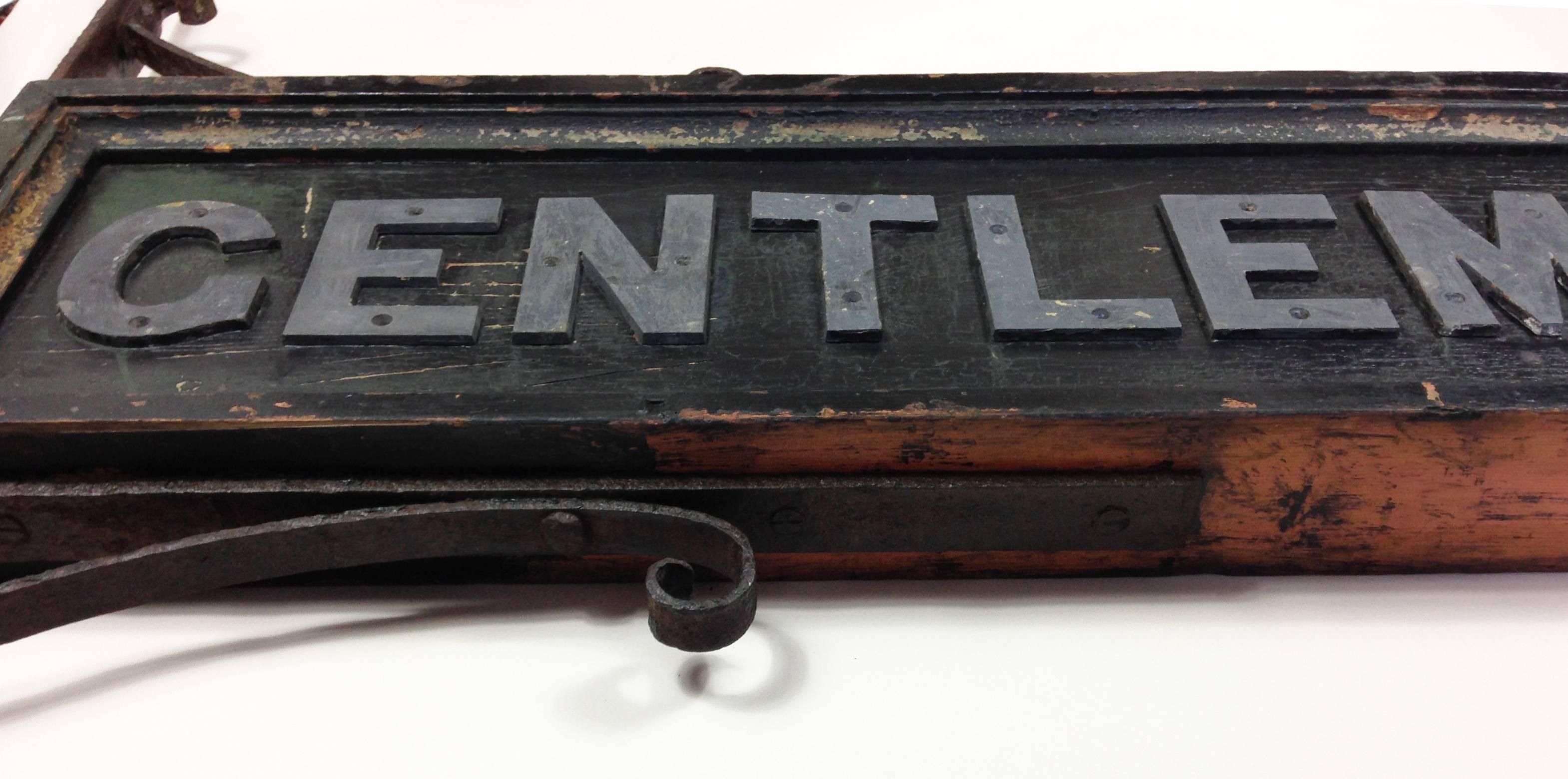 Lead Large British Railway Station 'Gentlemen' Sign