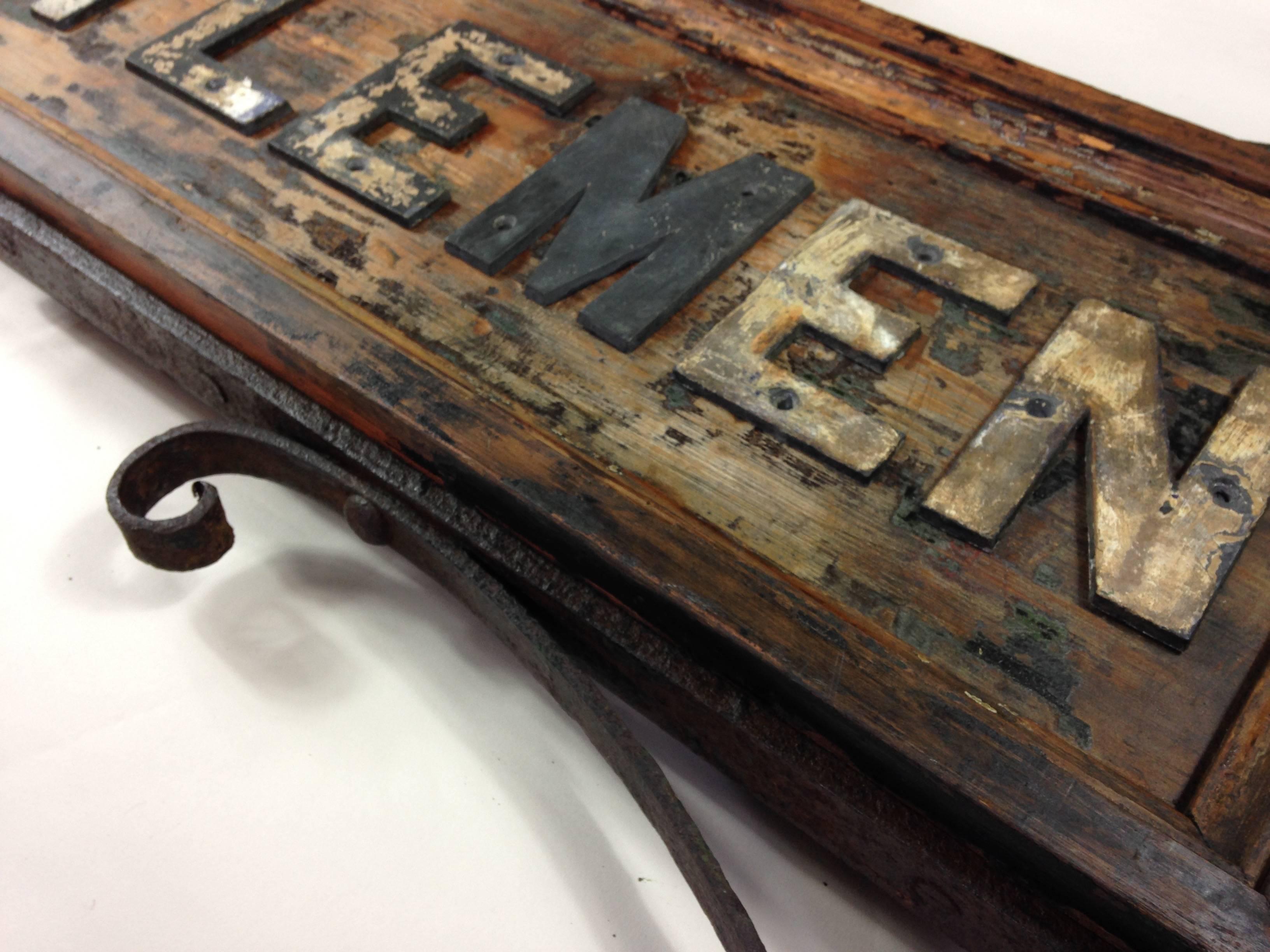 Large British Railway Station 'Gentlemen' Sign 4