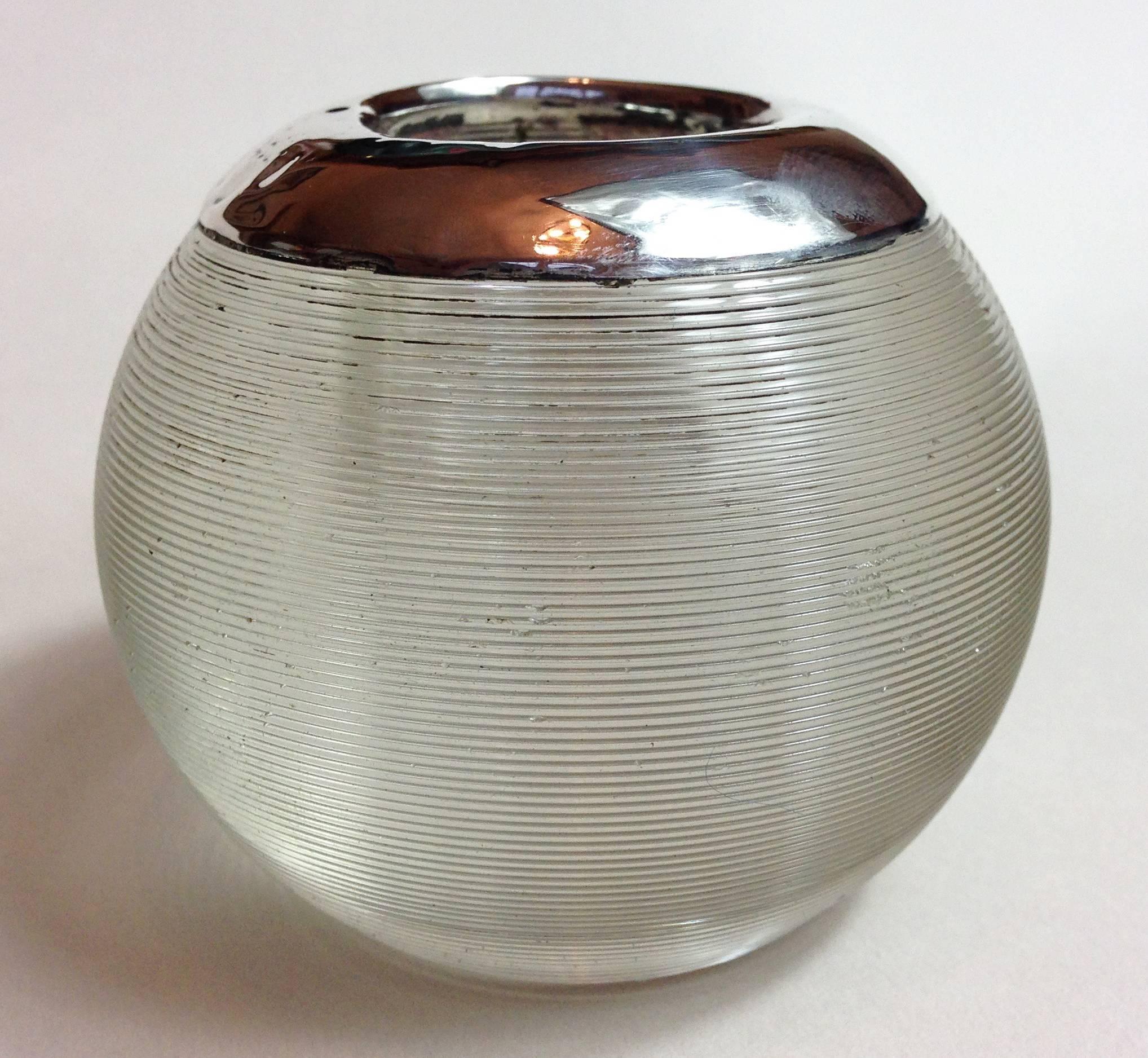 20th Century Two Edwardian Threaded Glass Match Strikers with Silver Collars For Sale