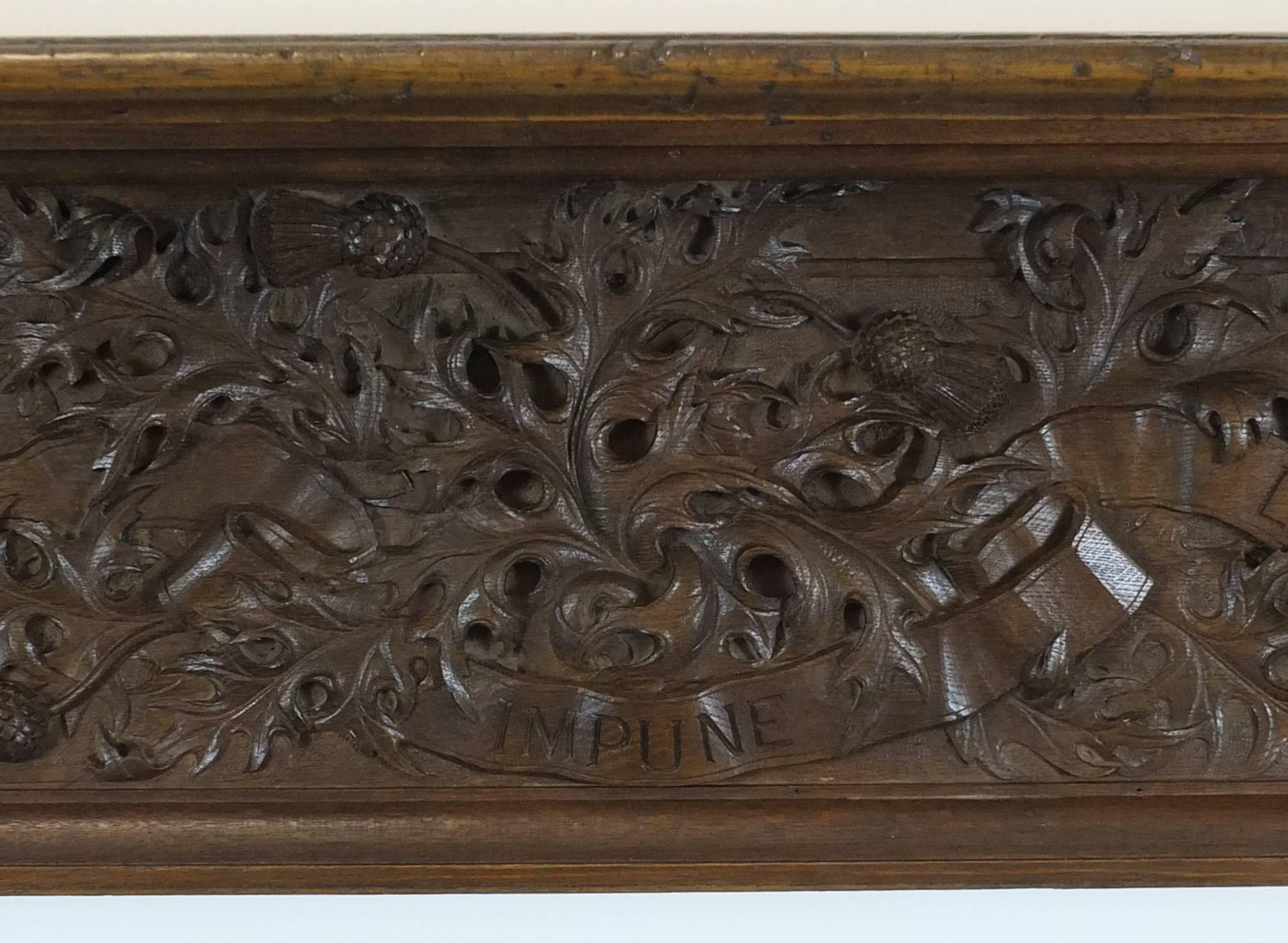 Large and Historically Important 19th Century Scottish Oak Fireplace Mantel For Sale 2