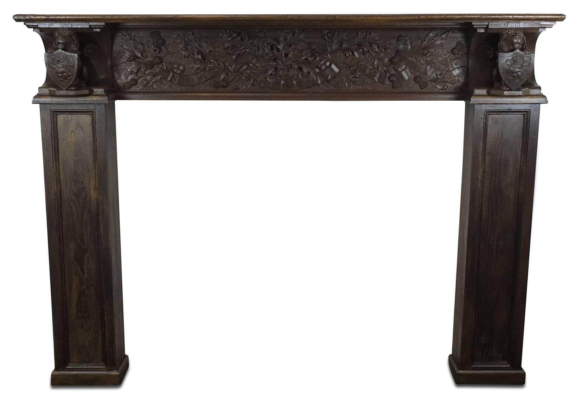 Large and Historically Important 19th Century Scottish Oak Fireplace Mantel For Sale