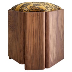 QUIN Solid Wood & Upholstery Stool by Gregory Beson