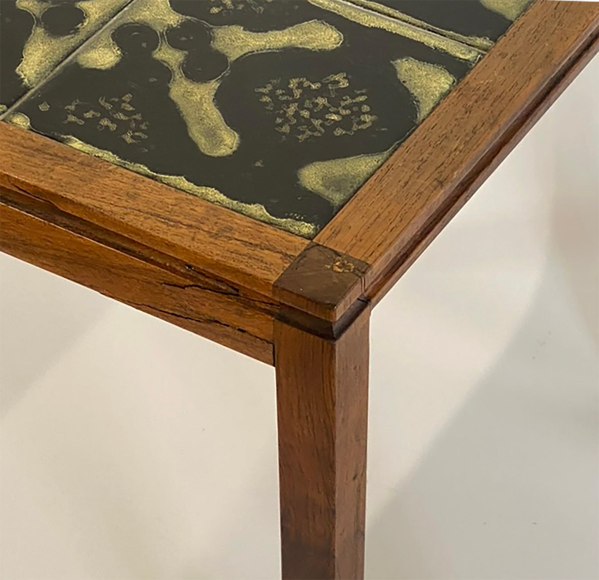 1960s Rosewood and Ceramic Tile Danish Nesting Tables--Set of Three For Sale 6