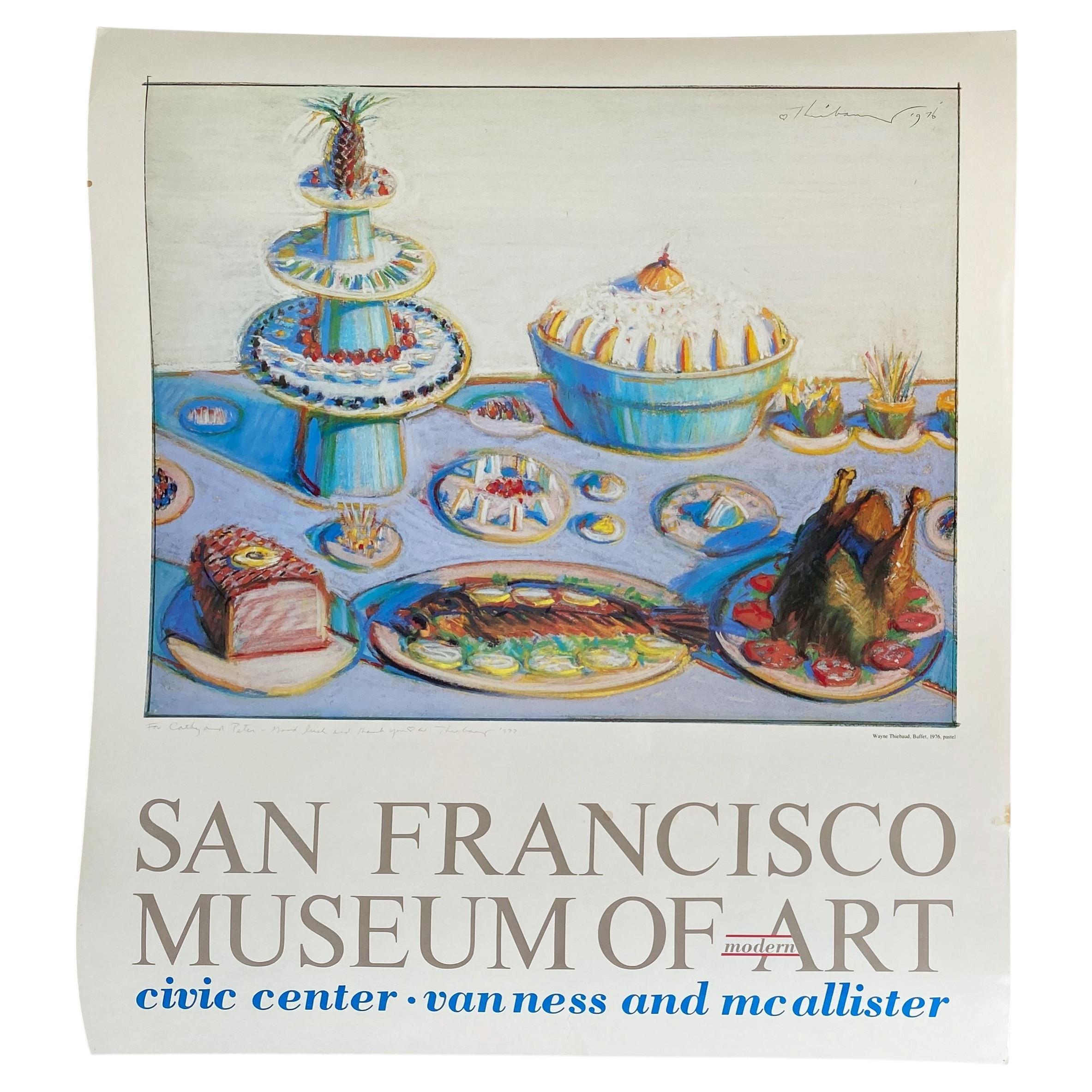 1976 Wayne Thiebaud Signed and Inscribed San Francisco MOMA Exhibition Poster For Sale