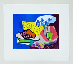 Mid-Century Modernist Gouache Still Life Painting by Lorraine Le Sueur 1911-1992