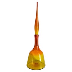 Blenko Glass 6122-M Amberina Decanter with Flame Stopper--Wayne Husted Design