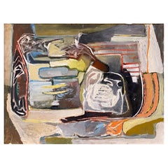 Bold Abstract Oil on Canvas Attributed to Malcolm Myers, circa 1960s