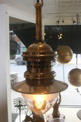 Early Industrial Pendant Electrified Lamp