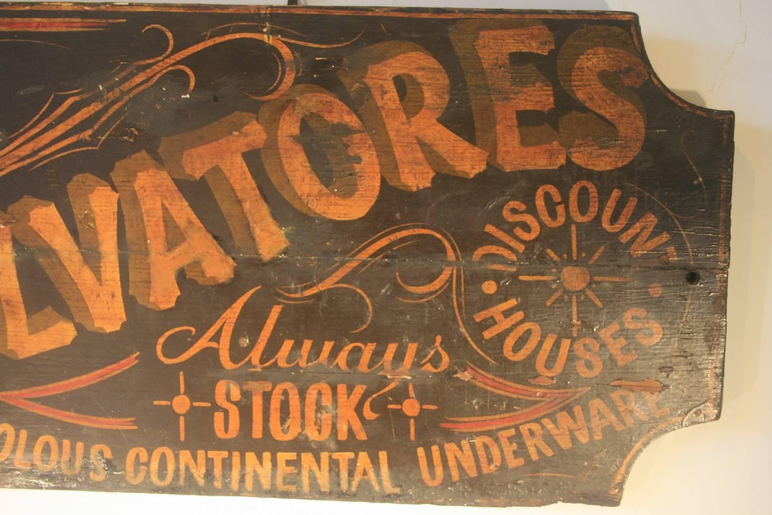 American 19th Century Clothing Advertising Wooden Sign