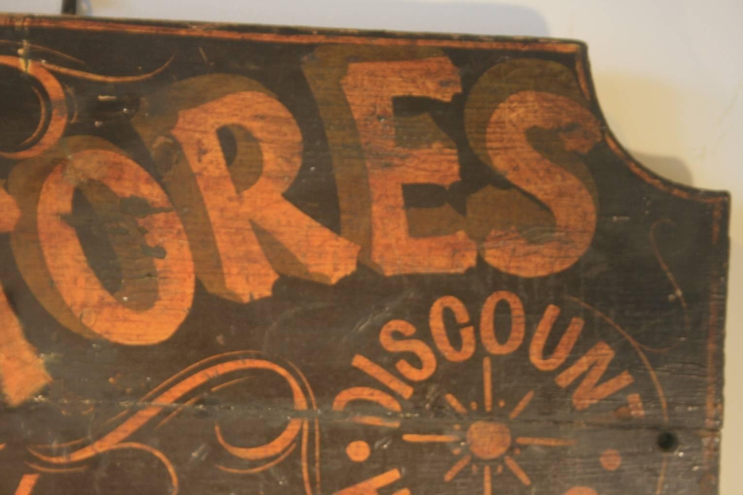 19th Century Clothing Advertising Wooden Sign In Good Condition In North Beninngton, VT