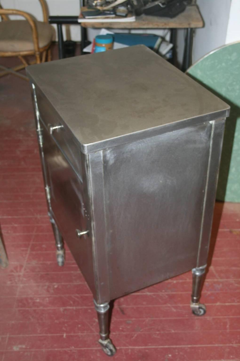 American 1930s Steel Industrial Cabinet Nightstand