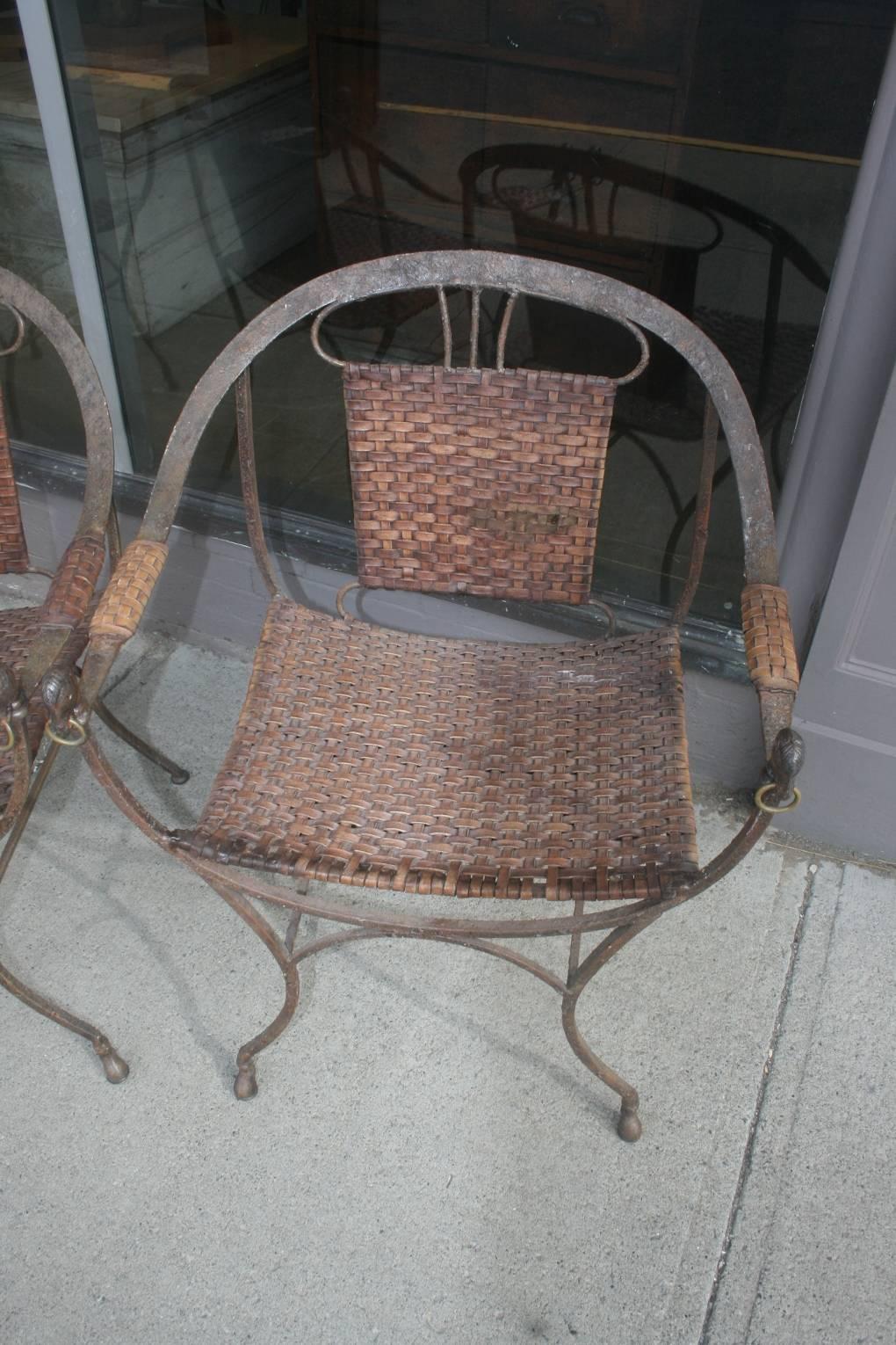 Unknown Hand Wrought Iron Mid-Century Modern Dining Chairs For Sale