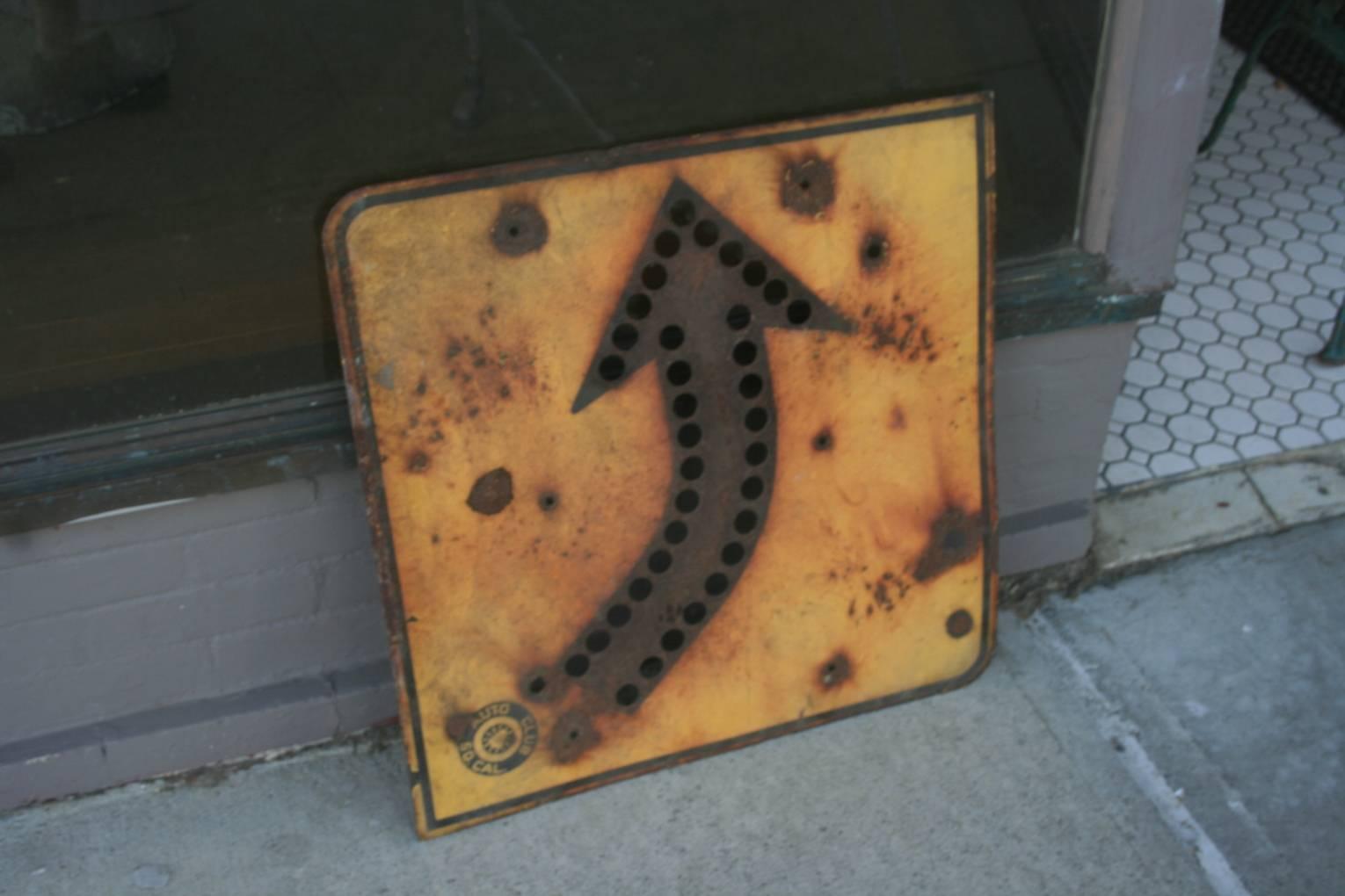 Mid-20th Century Found Art Arrow Sign, circa 1940