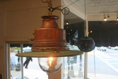 Large Early Industrial Gas Lantern Pendant/ Electrified