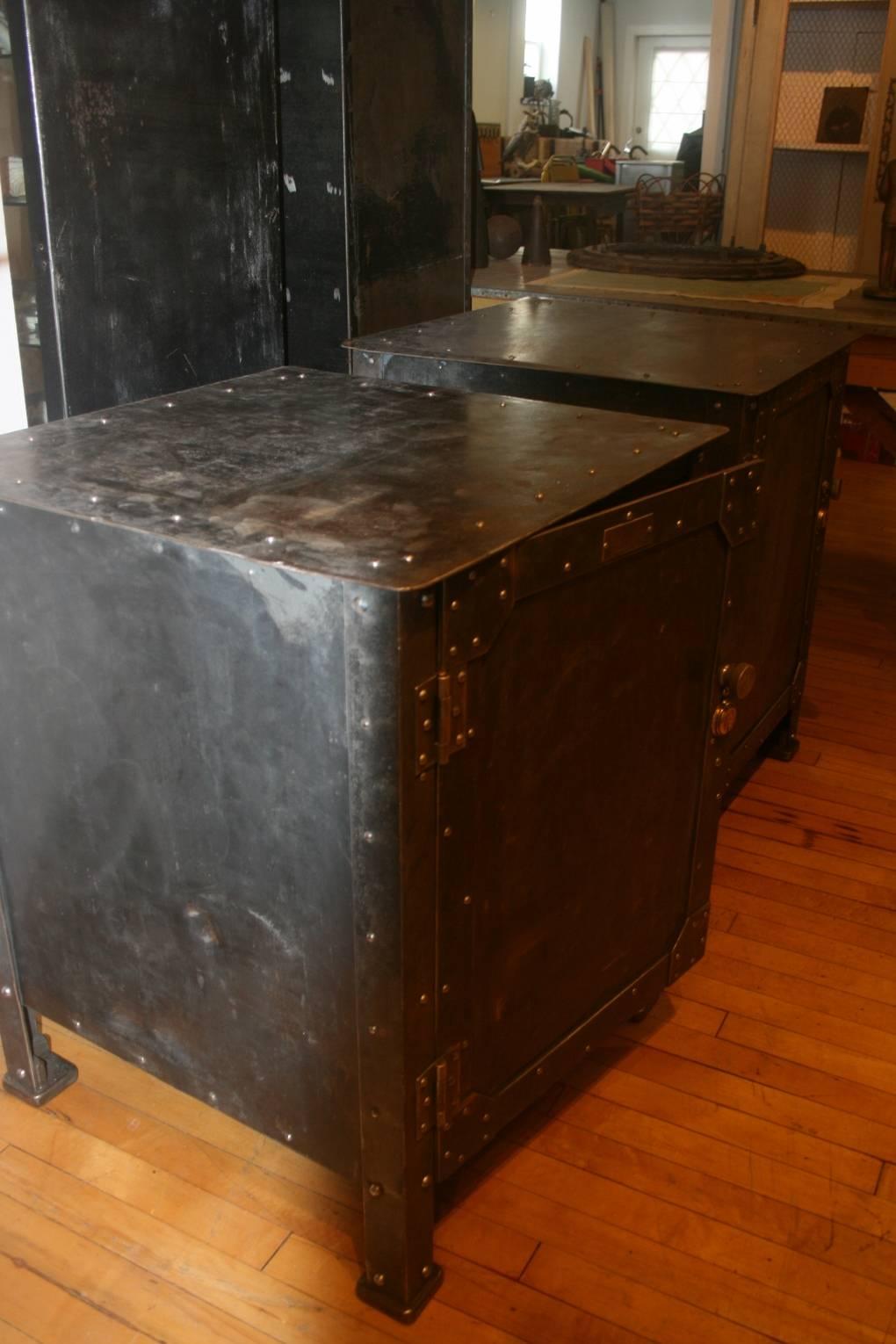 Heavy Steel Industrial Cabinets, circa 1900 2