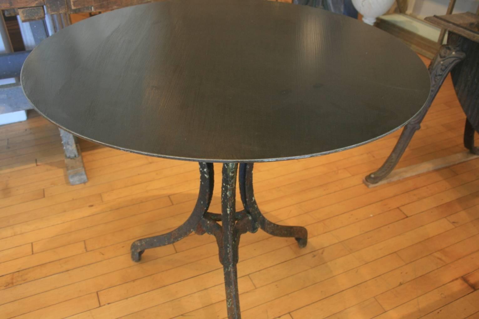 American Steel Top Bistro or Garden Table For Sale