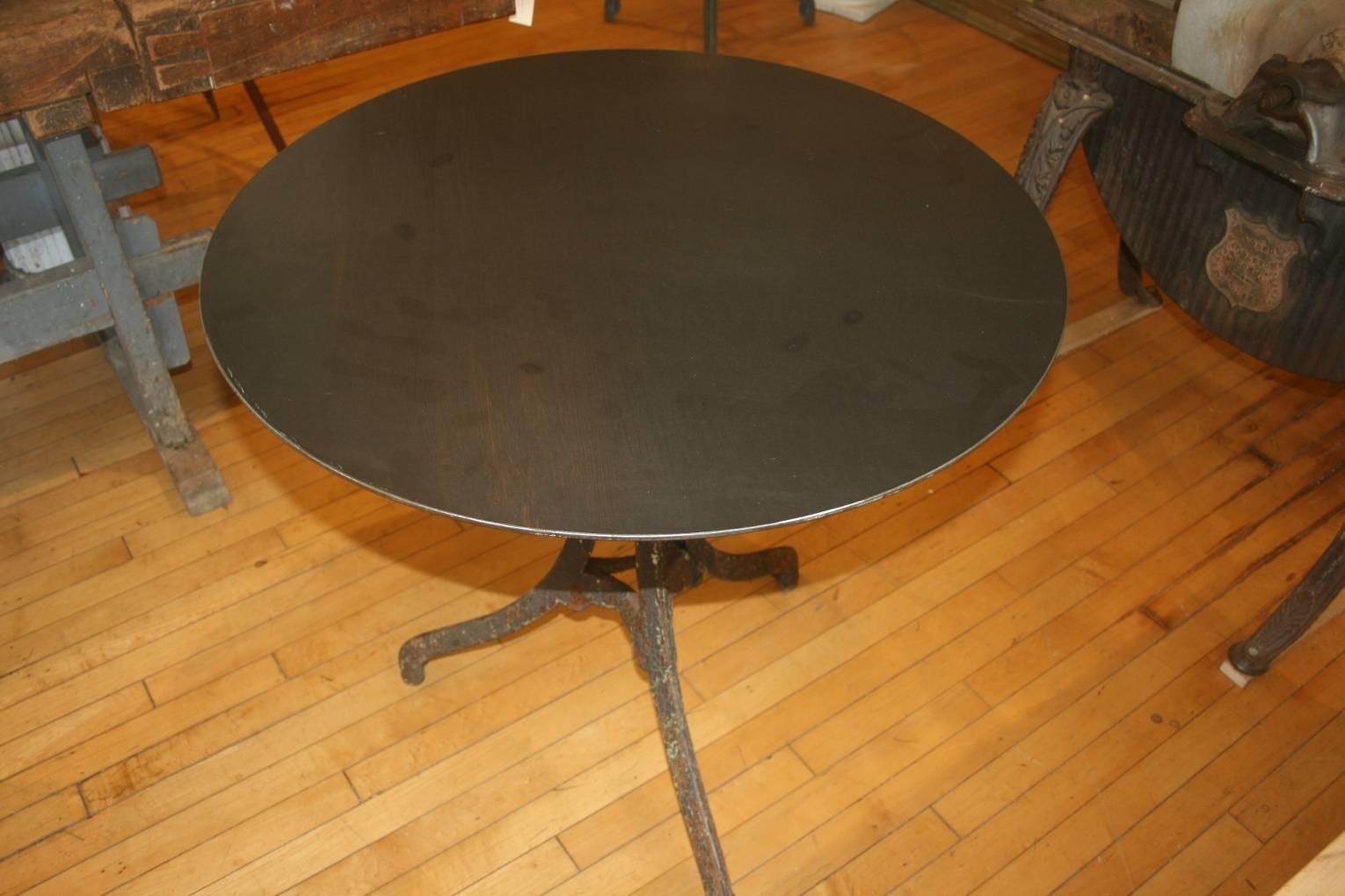 Early 20th Century Steel Top Bistro or Garden Table For Sale