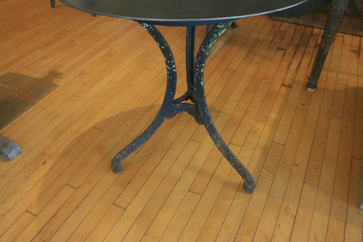 Steel Top Bistro or Garden Table For Sale 1