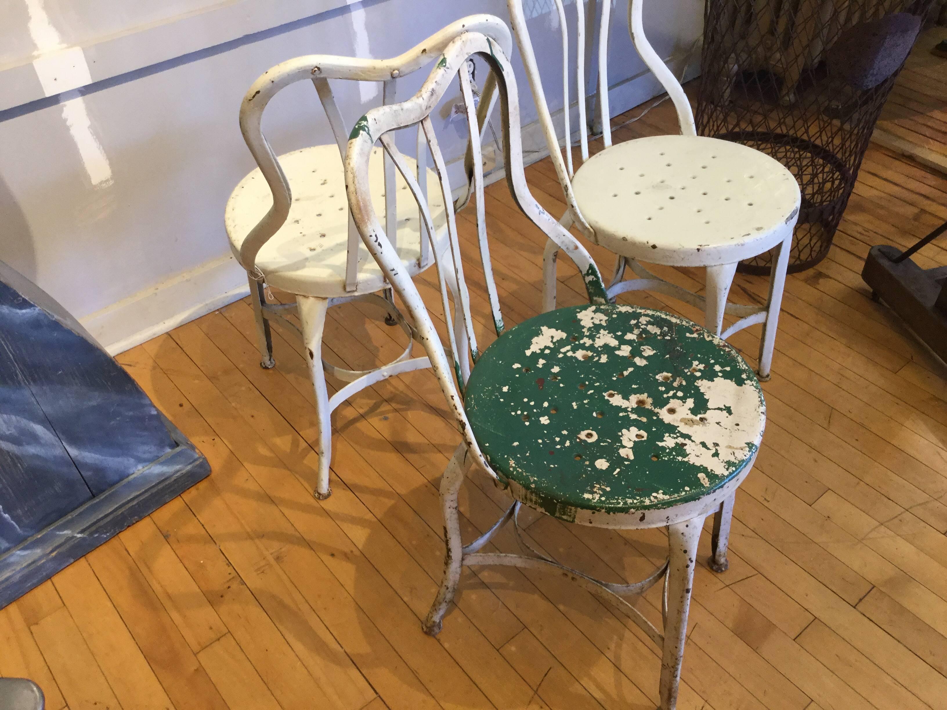 Four Painted Steel Toledo Chairs In Excellent Condition In North Beninngton, VT