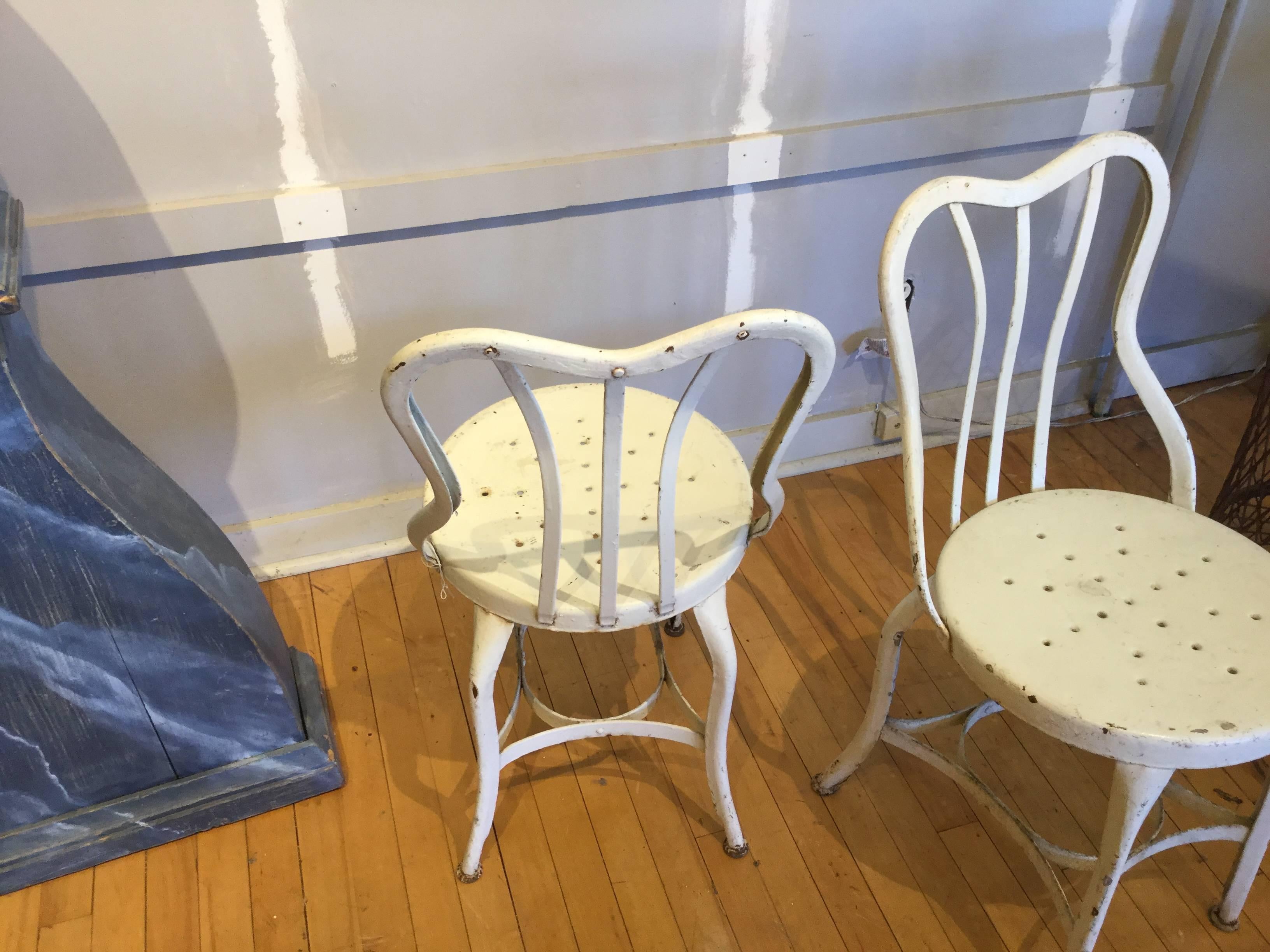 Early 20th Century Four Painted Steel Toledo Chairs