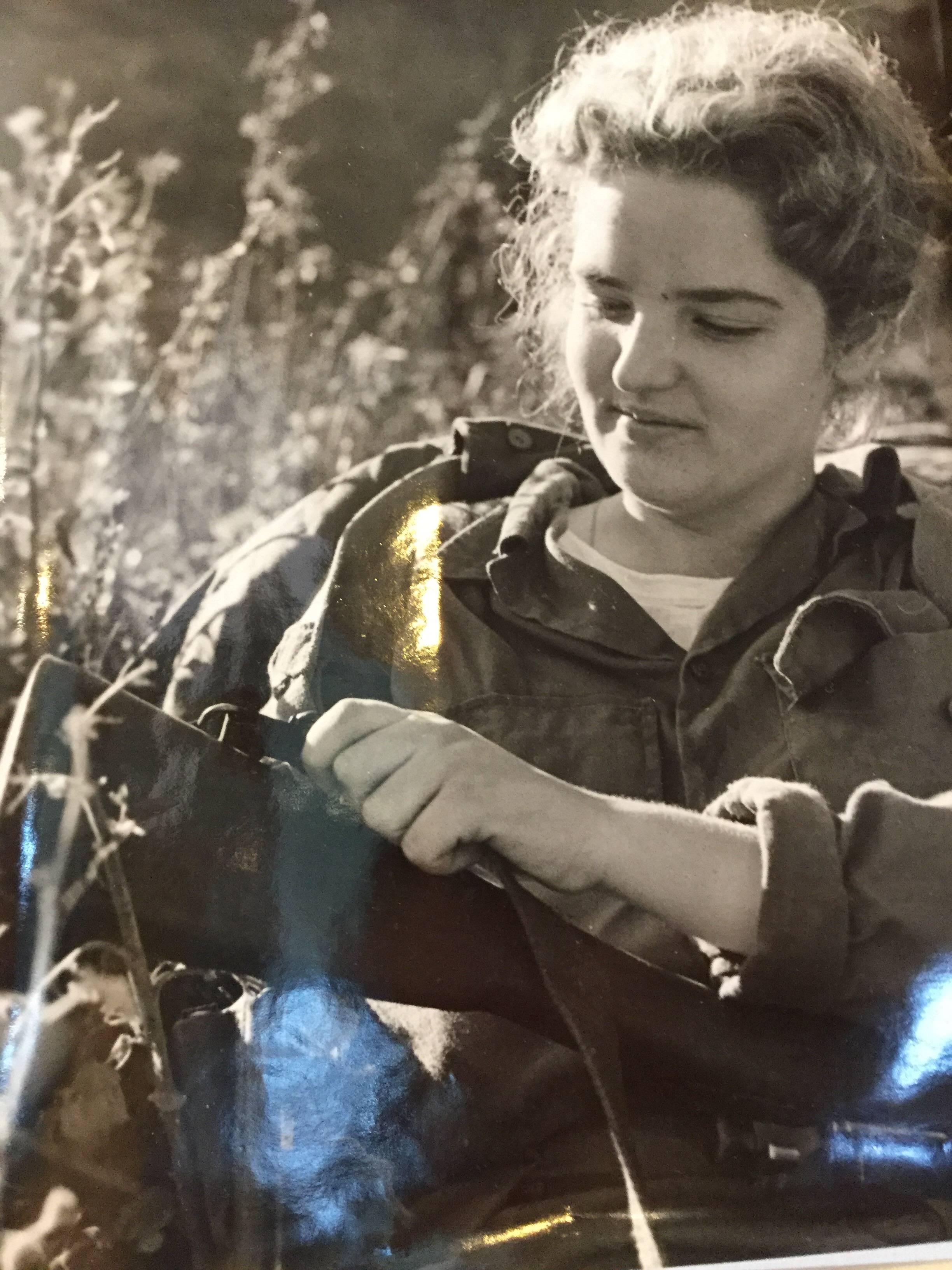 Alberto Korda Cuban revolution photograph of woman fighter with her rifle. Korda stamp on verso. Silver gelatin print. Minor fingernail dents. Rare piece of history.