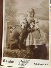 Large Carte De Visite Child and Dog Maine