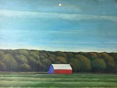 Mendocino County Barn Oil on Canvas Large Landscape Painting