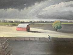 Landscape Painting Oil on Linen Barn and Ranch