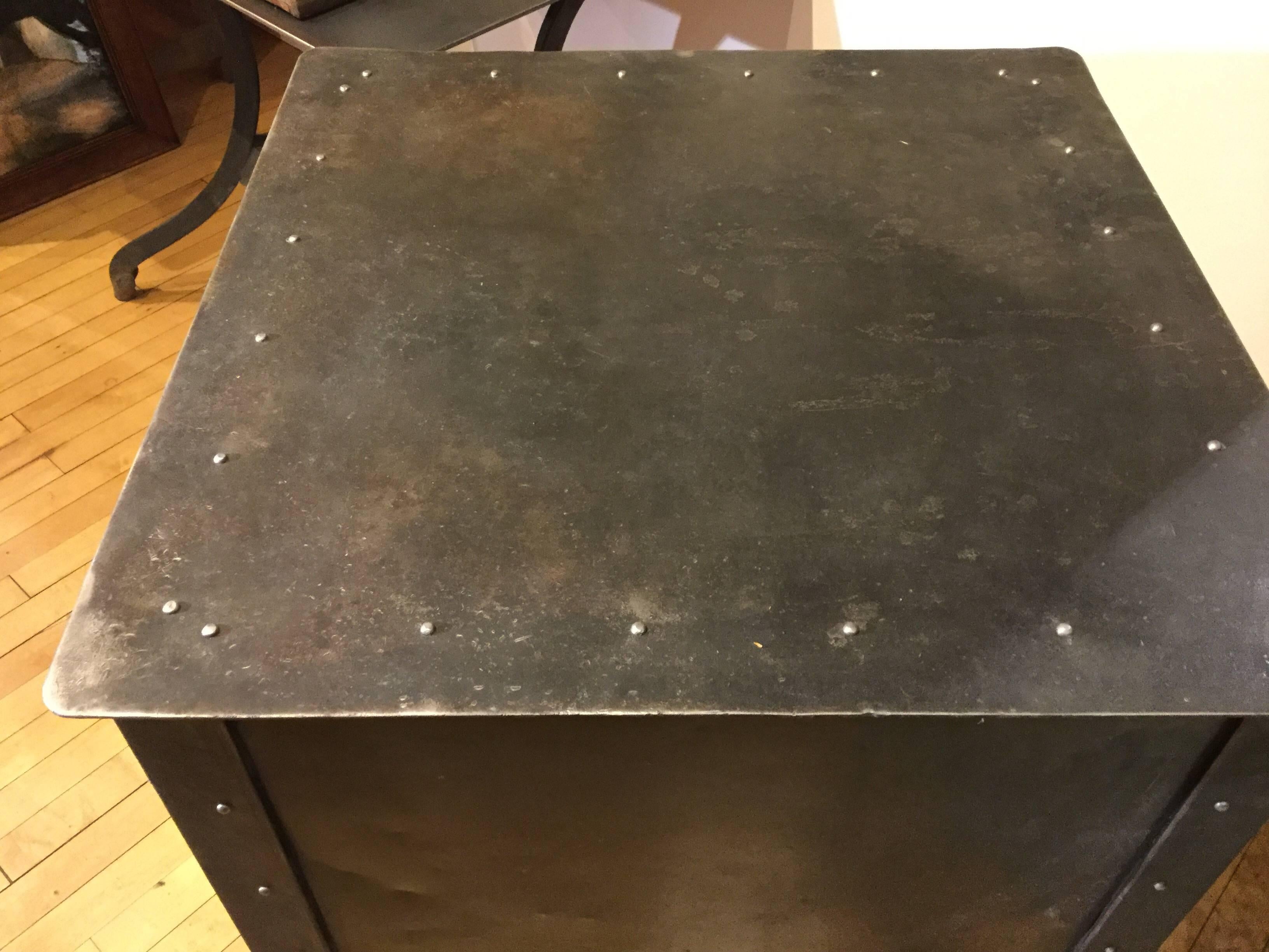 Industrial Riveted Steel Cabinet, circa 1910 1