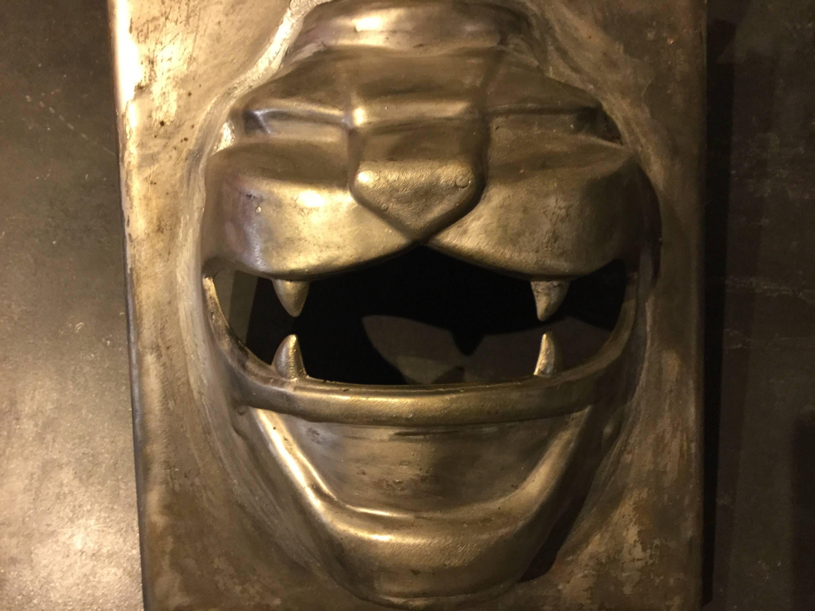 Steel Industrial mold lion mask.
