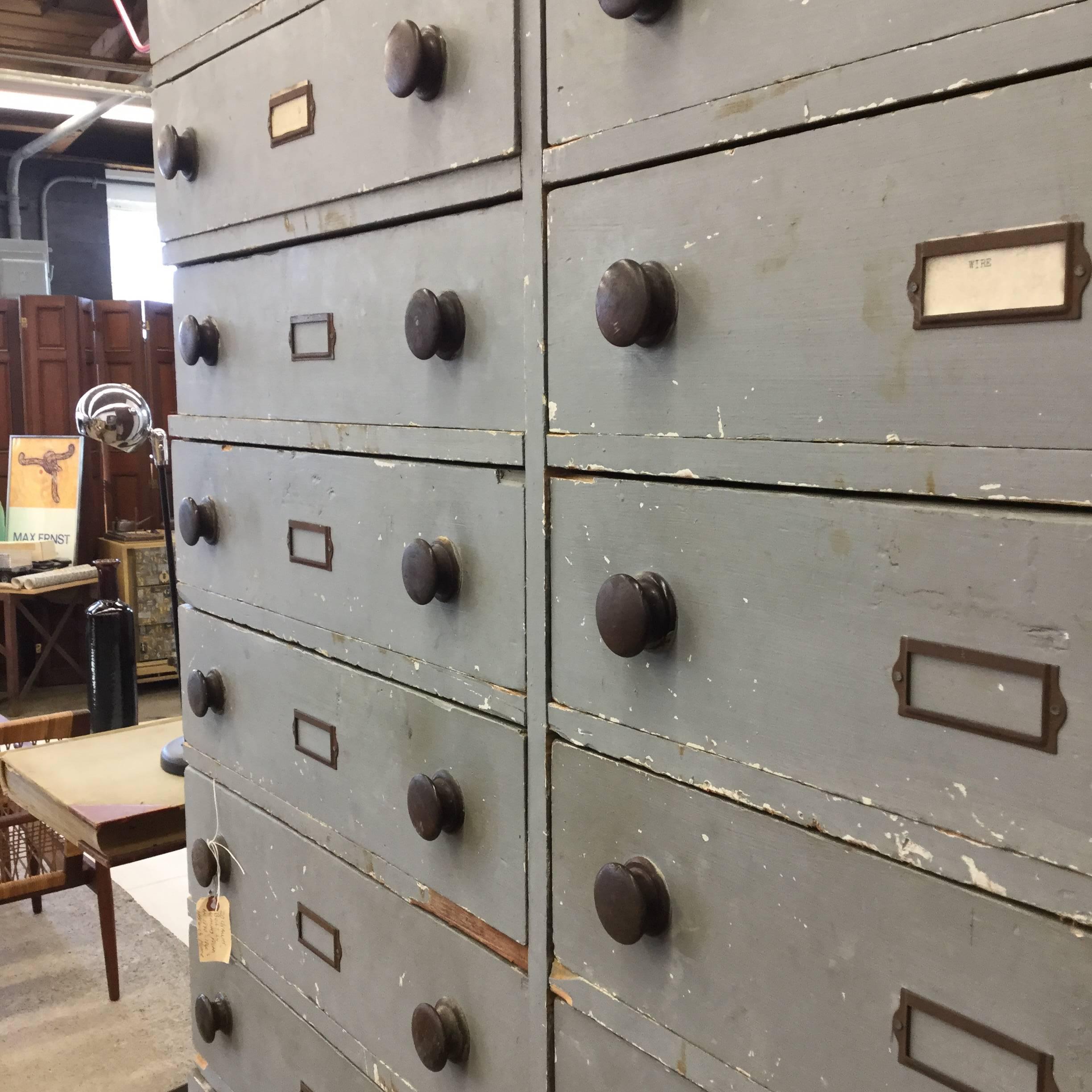 American Giant Multi Drawer Industrial Cabinet For Sale