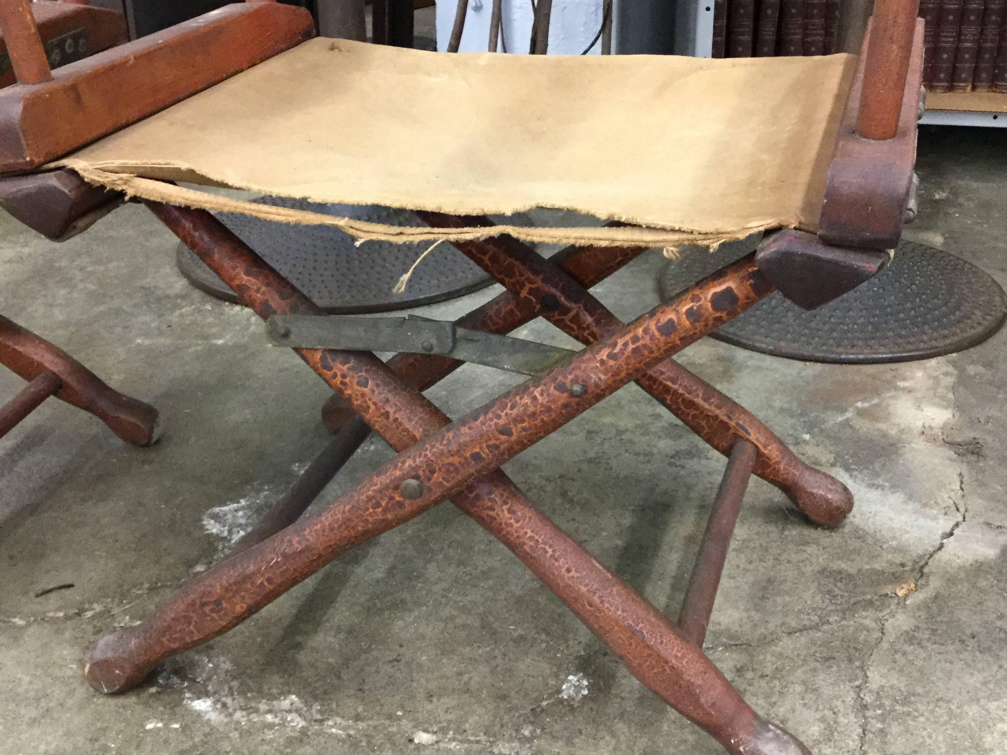 Mid-20th Century Pair of Vintage Deck/ Directors Chairs Nautical For Sale