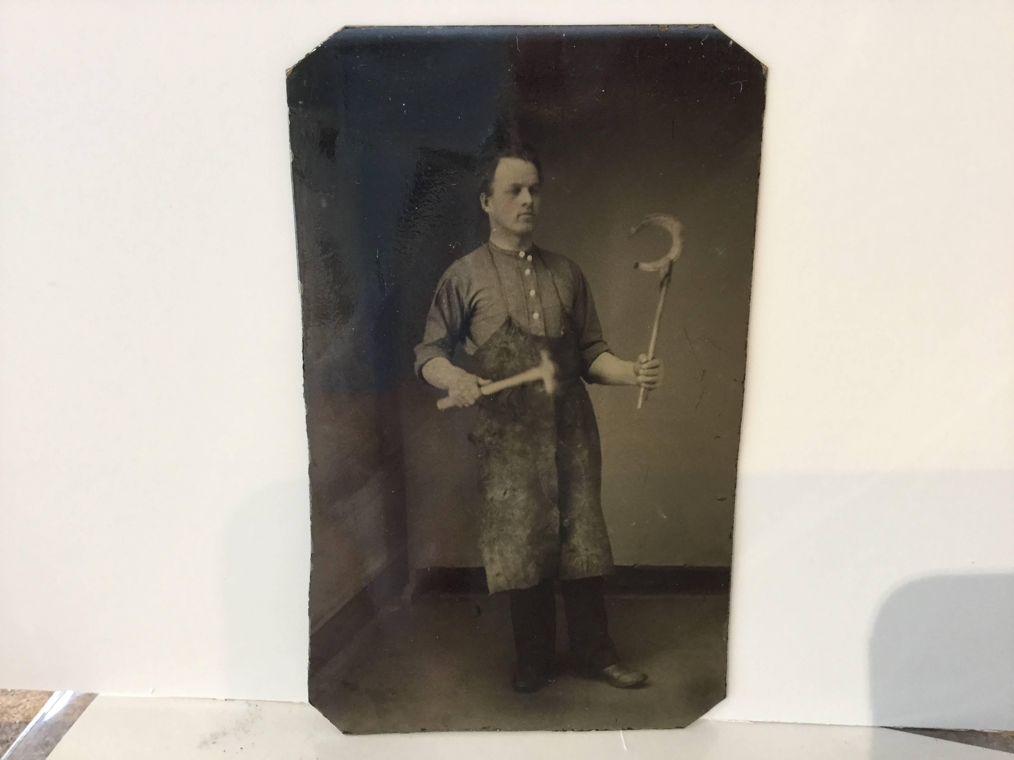 American Occupational Tintype Ferrier Ironsmith For Sale