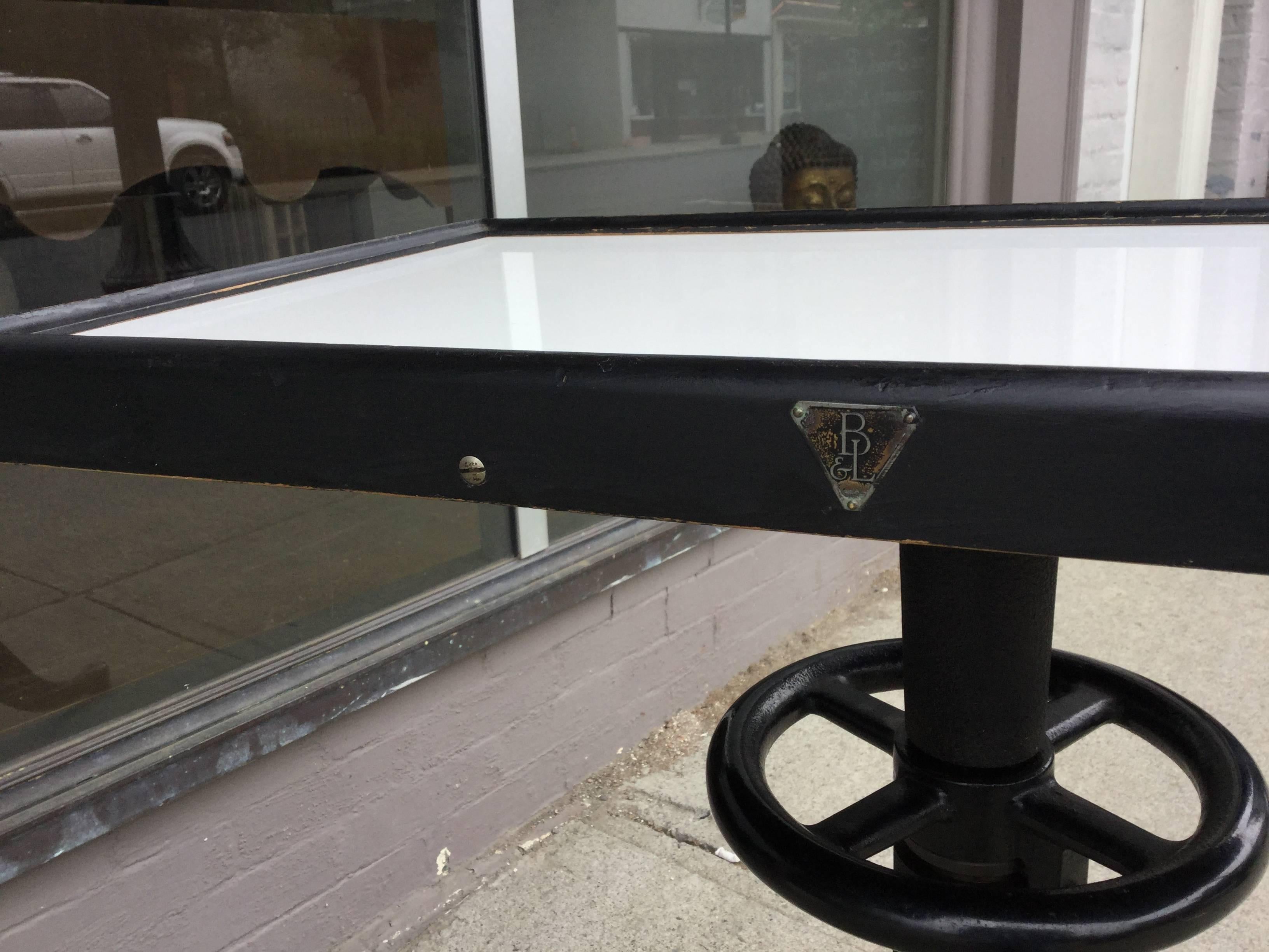 Mid-20th Century Industrial Optometrist Adjustable Table For Sale