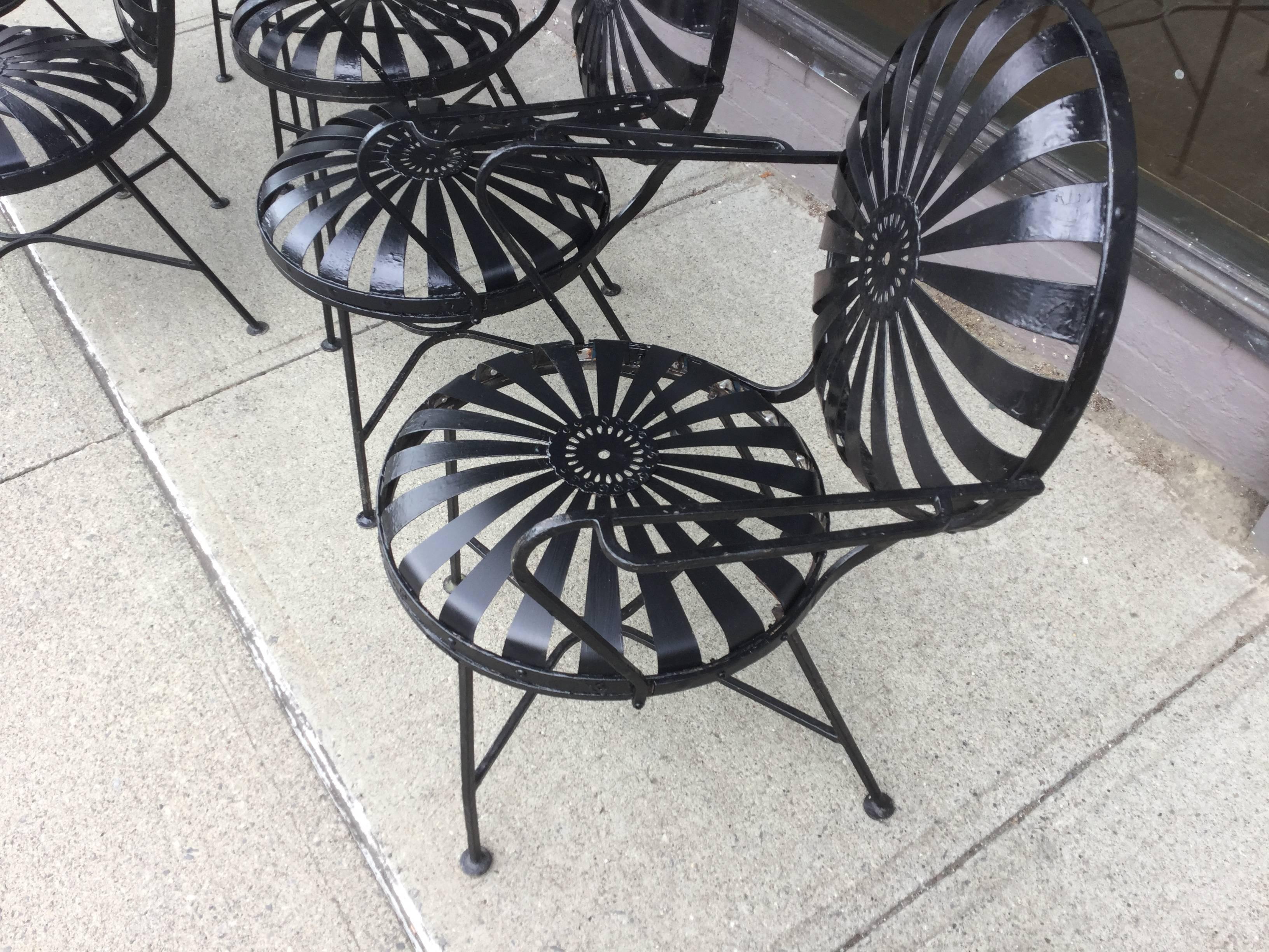 Set of Six Francois Jarre Chairs In Excellent Condition In North Beninngton, VT