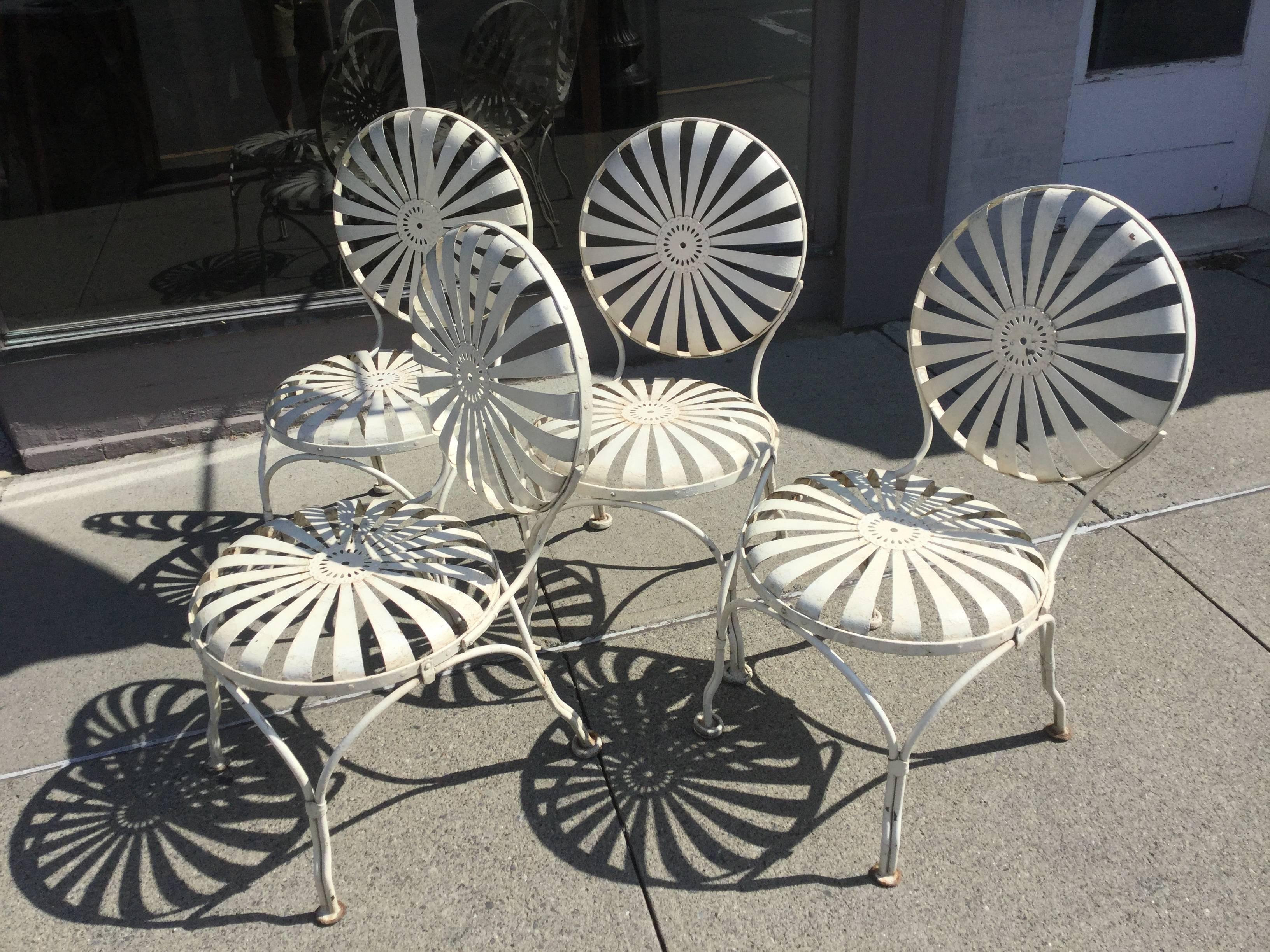 Set of Four Francois A. Carre Chairs French Patio In Excellent Condition In North Beninngton, VT