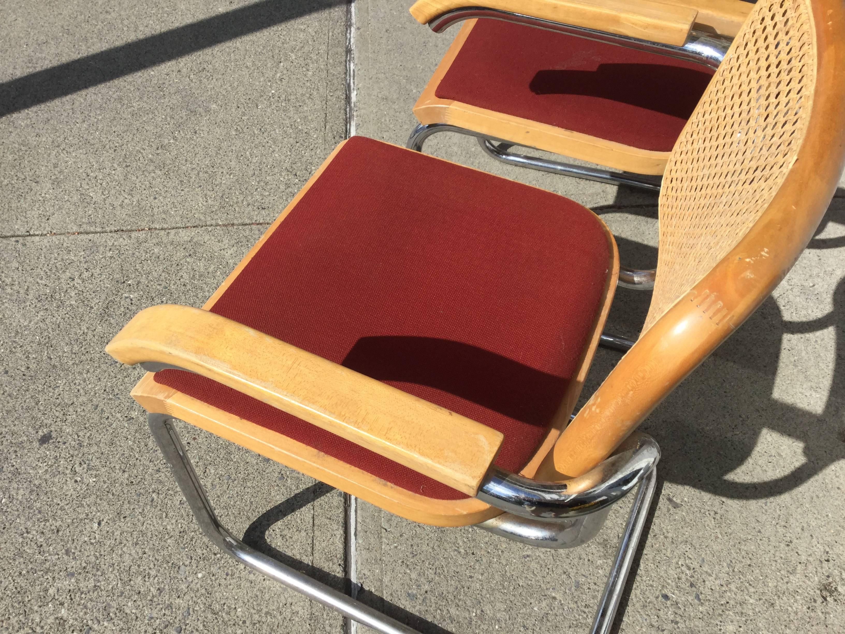 Eight Early Marcel Breuer Cesca Chairs by Thonet MCM In Excellent Condition For Sale In North Beninngton, VT