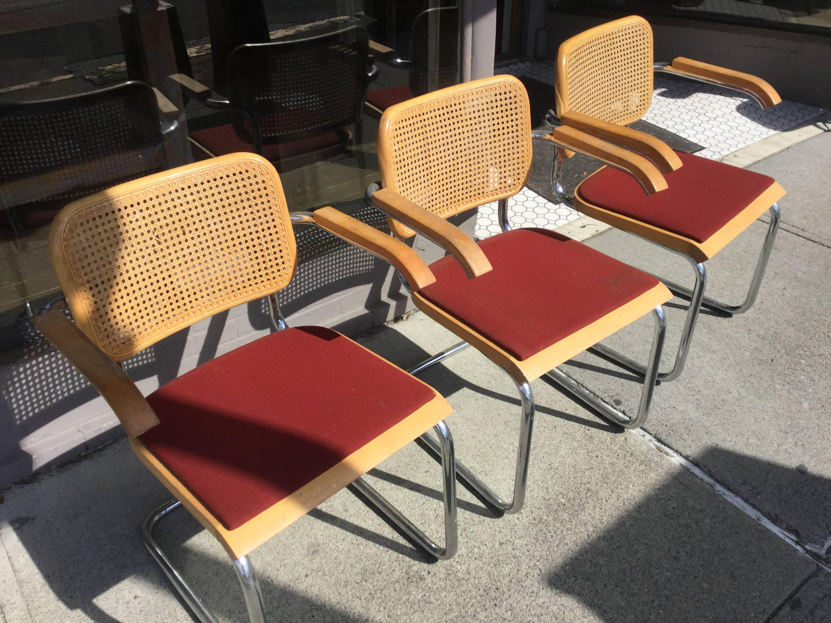 Eight Early Marcel Breuer Cesca Chairs by Thonet MCM For Sale 2