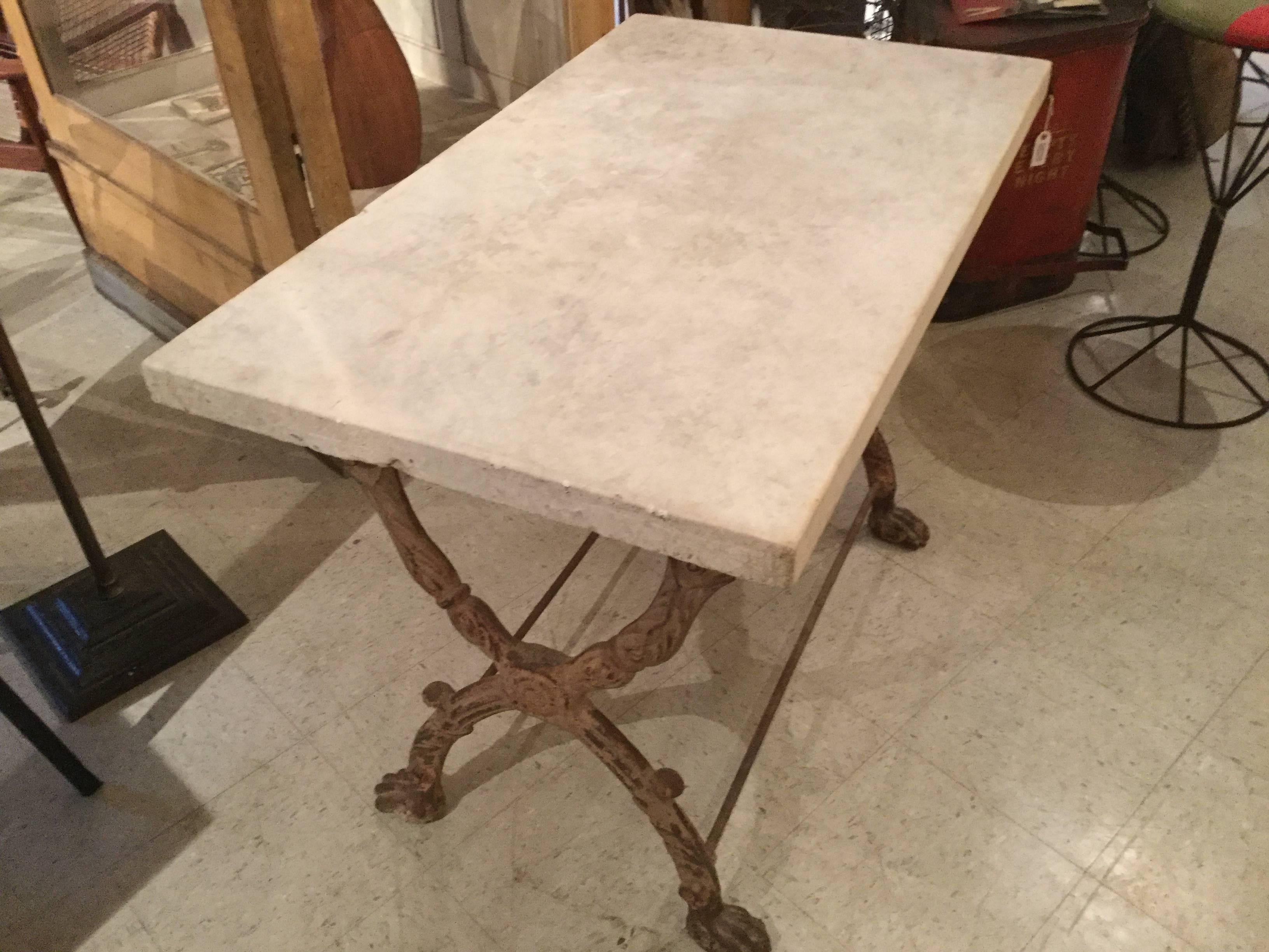 Late 19th Century 19th Century French Marble Garden Table For Sale