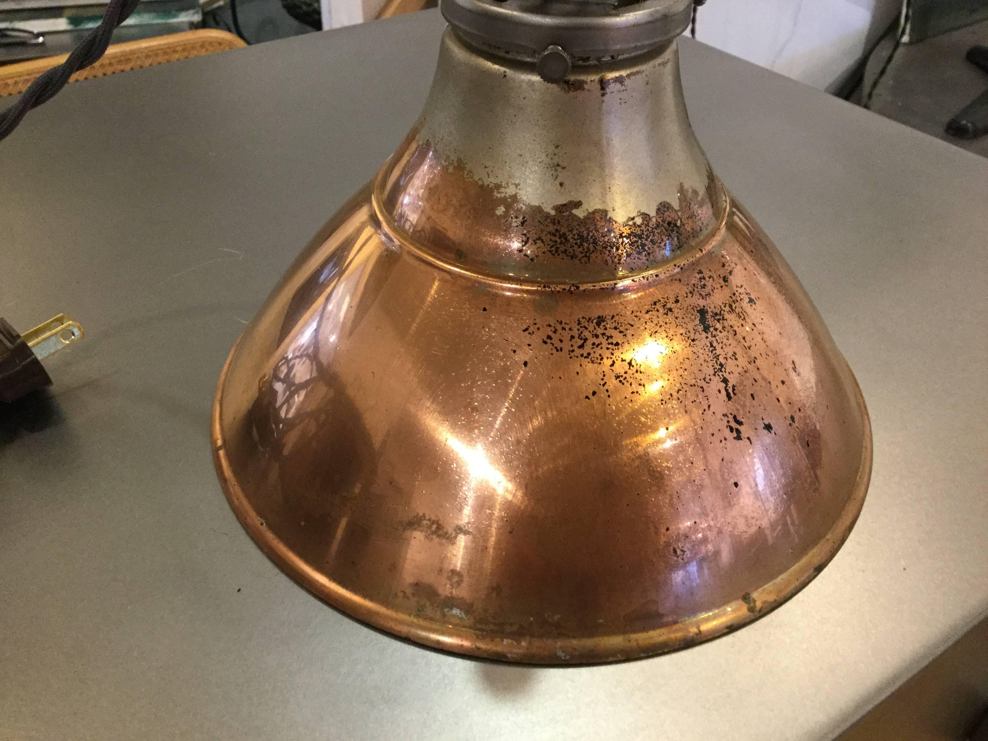 Early 20th Century Mercury Glass Industrial Pendant Light
