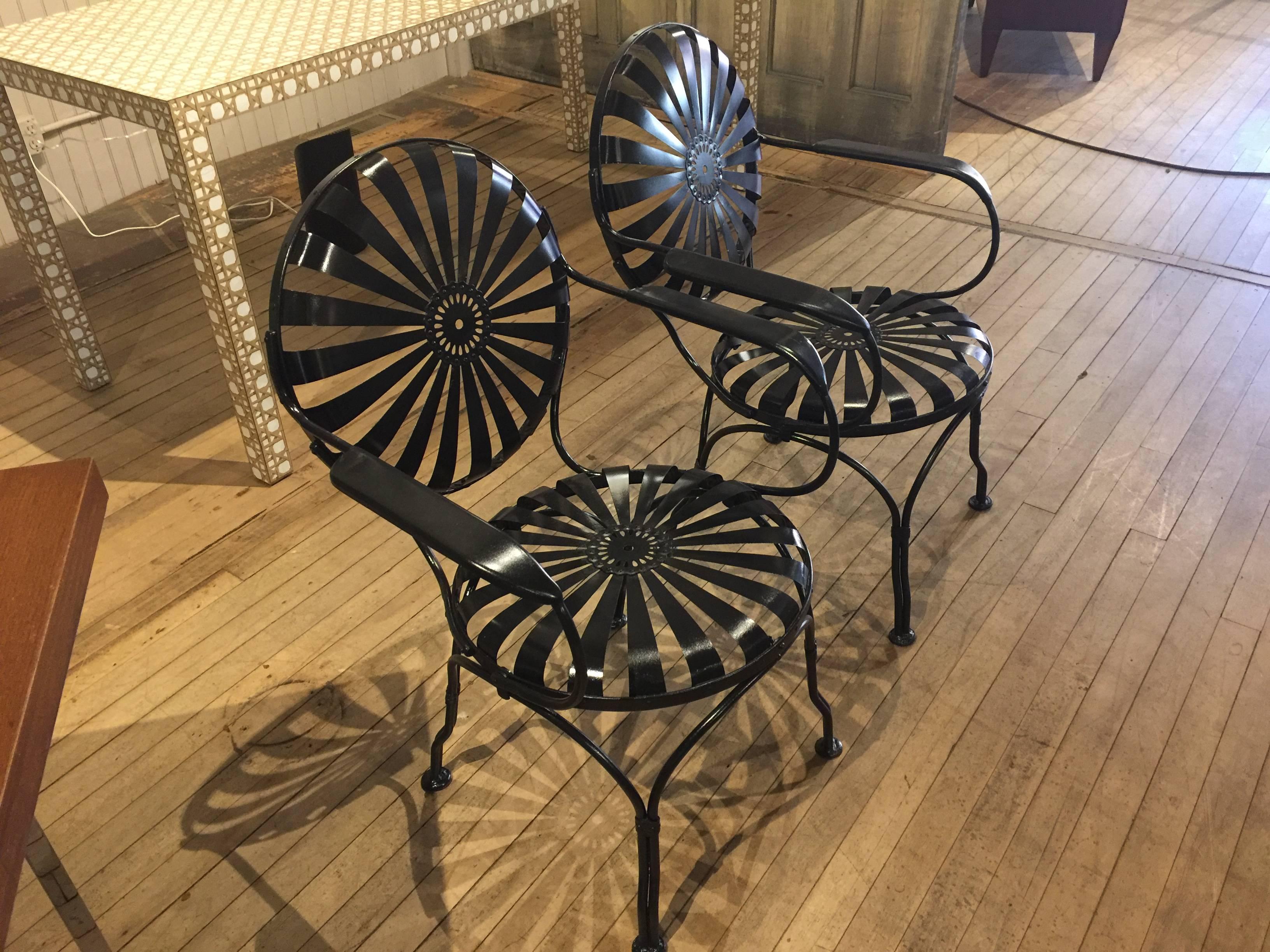 Large Set Francois Carre French Garden Chairs In Excellent Condition In North Beninngton, VT