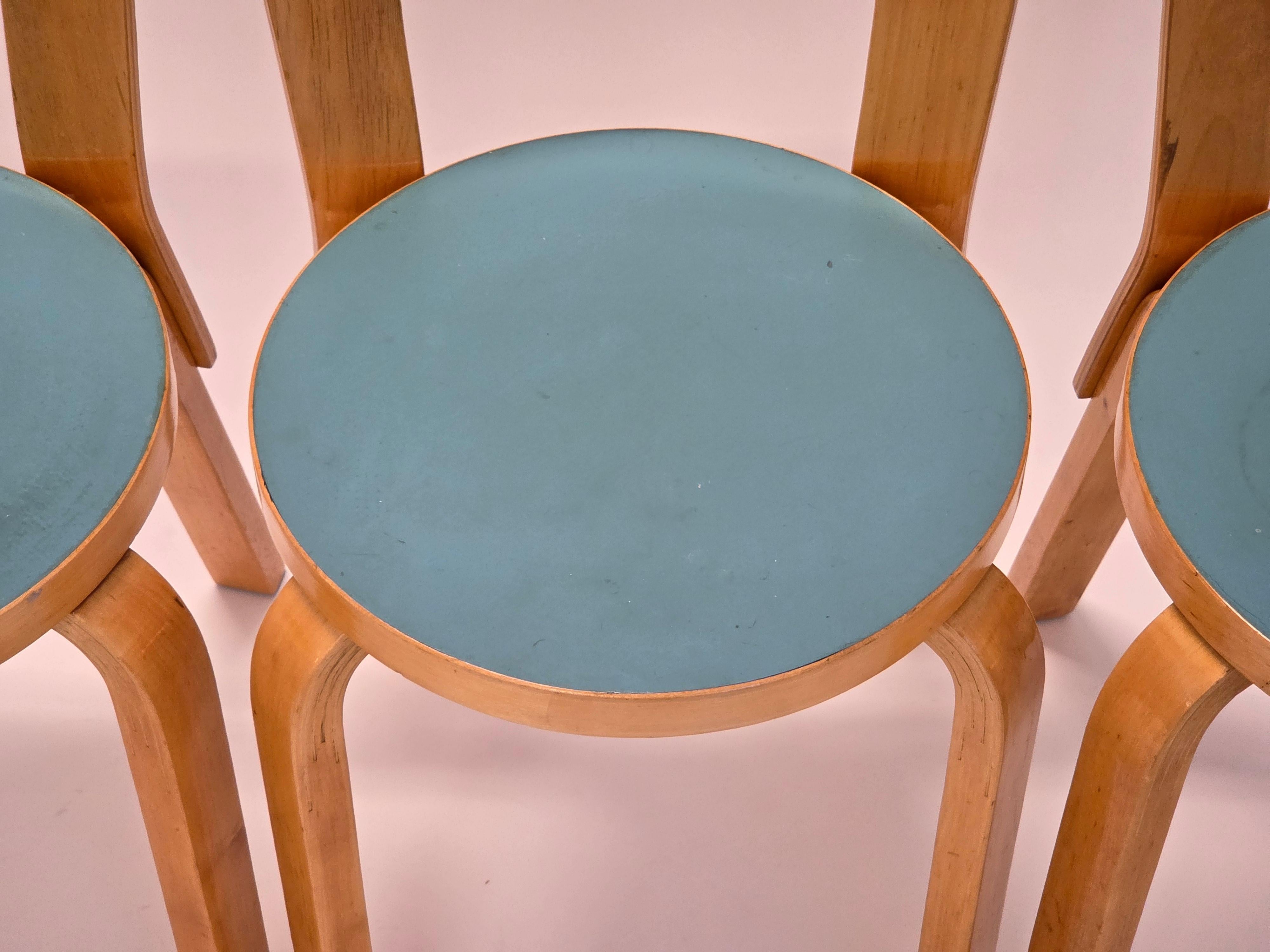 Alvar Aalto Table Model DL82 and 65 Chairs by Artek 1950s For Sale 10