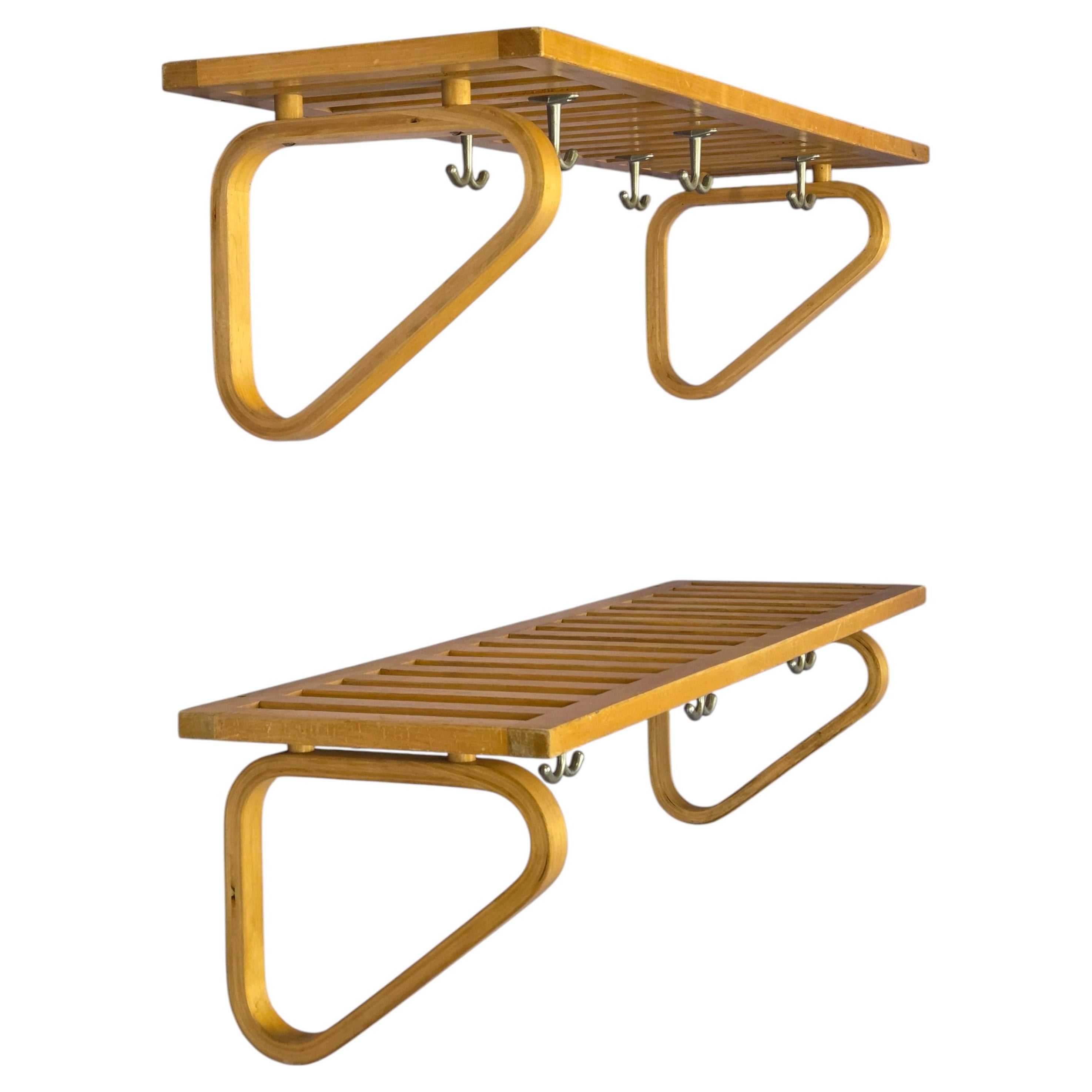 Pre-owned Artek Coat Rack Pair, Alvar Aalto, 1940s In Brown